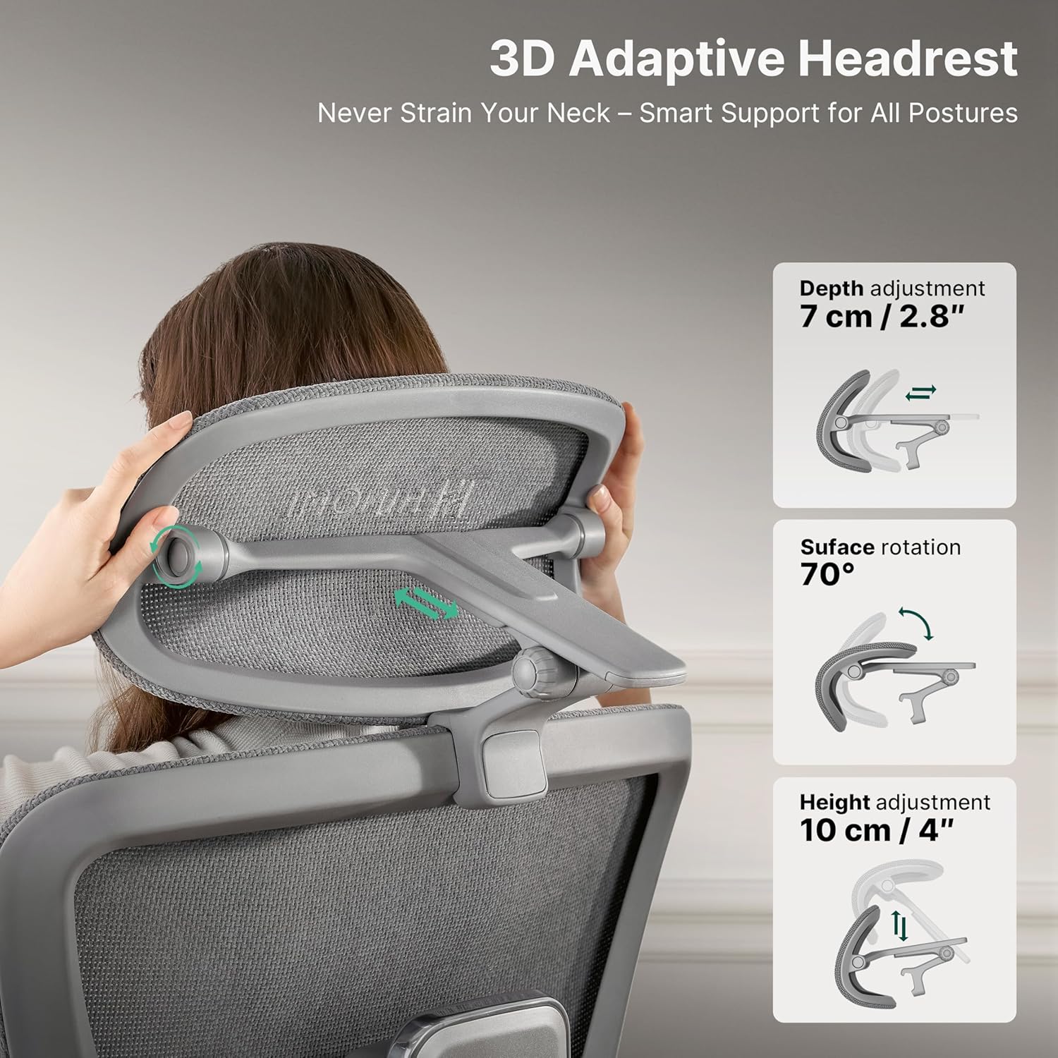 H2 Pro Premium Ergonomic Office Chair - Comfy Home Office Desk Computer Chair with Adjustable Back Support, Swivel Wheels, Flip-up Arms, Comfortable Mesh Seat for Desk Work