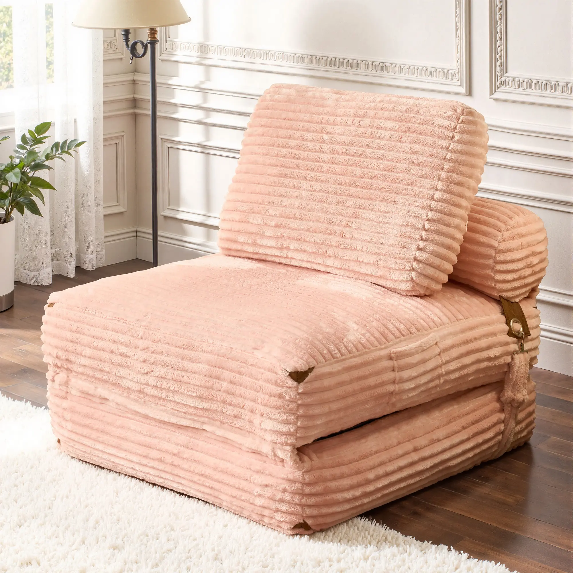 Foldable Cloud Sofa Bed,Convertible Sleeper Chair with Pillow Foldable Mattress with Back Support, Portable Fold Out Chair Bed Comfy Floor Sofa Lounge for Living Room Bedroom