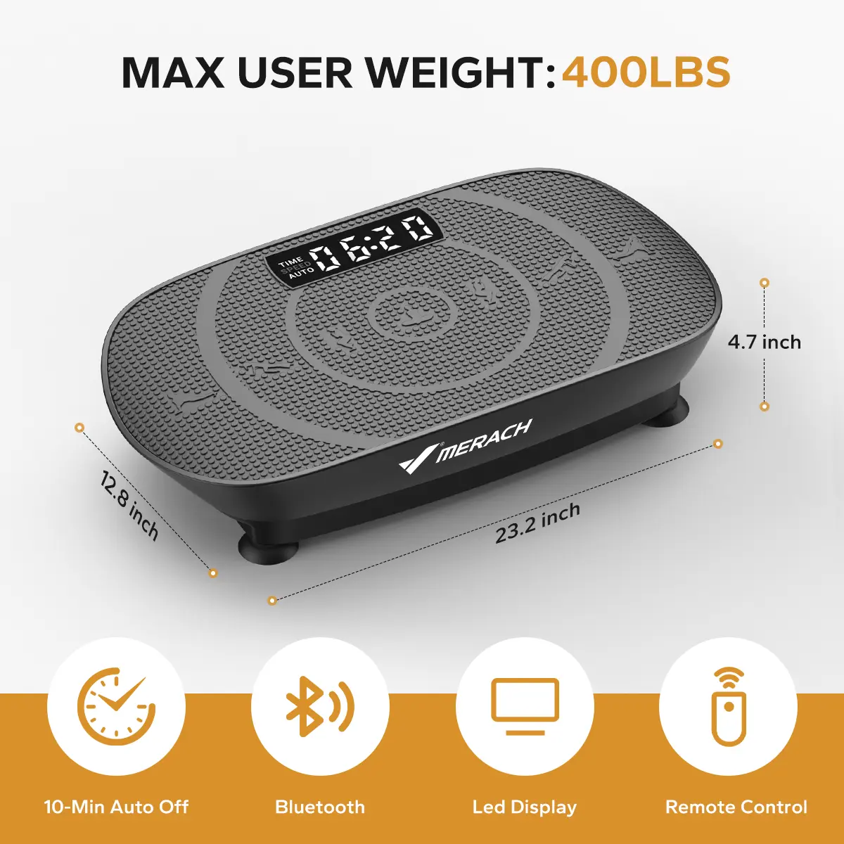 Vibration Plate Exercise Machine – Lymphatic Drainage, Full Body Workout, 400 lbs Capacity, Compact Home Fitness Equipment