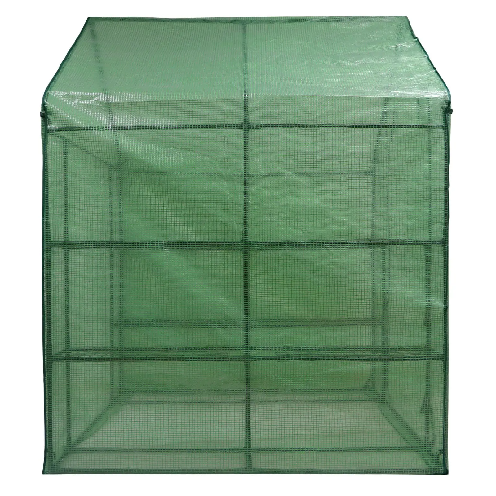 Portable Walk-In Greenhouse with Roll-Up Zipper Door PE Cover Greenhouses for Garden, Backyard - Three Sizes