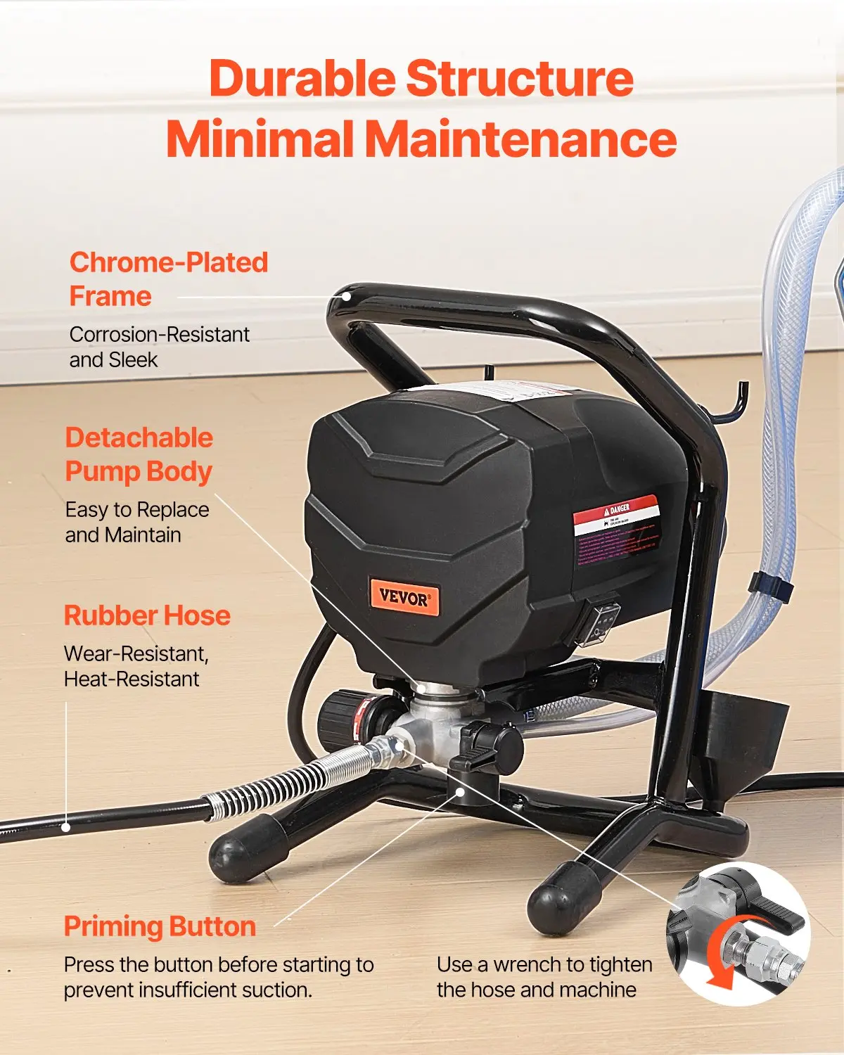 Stand Airless Paint Sprayer, 3000PSI 650W Efficient Electric Airless Sprayer,for Home Interior and Exterior Furniture and Fences, Handheld Paint Sprayers, Fine and Even Painting Effect