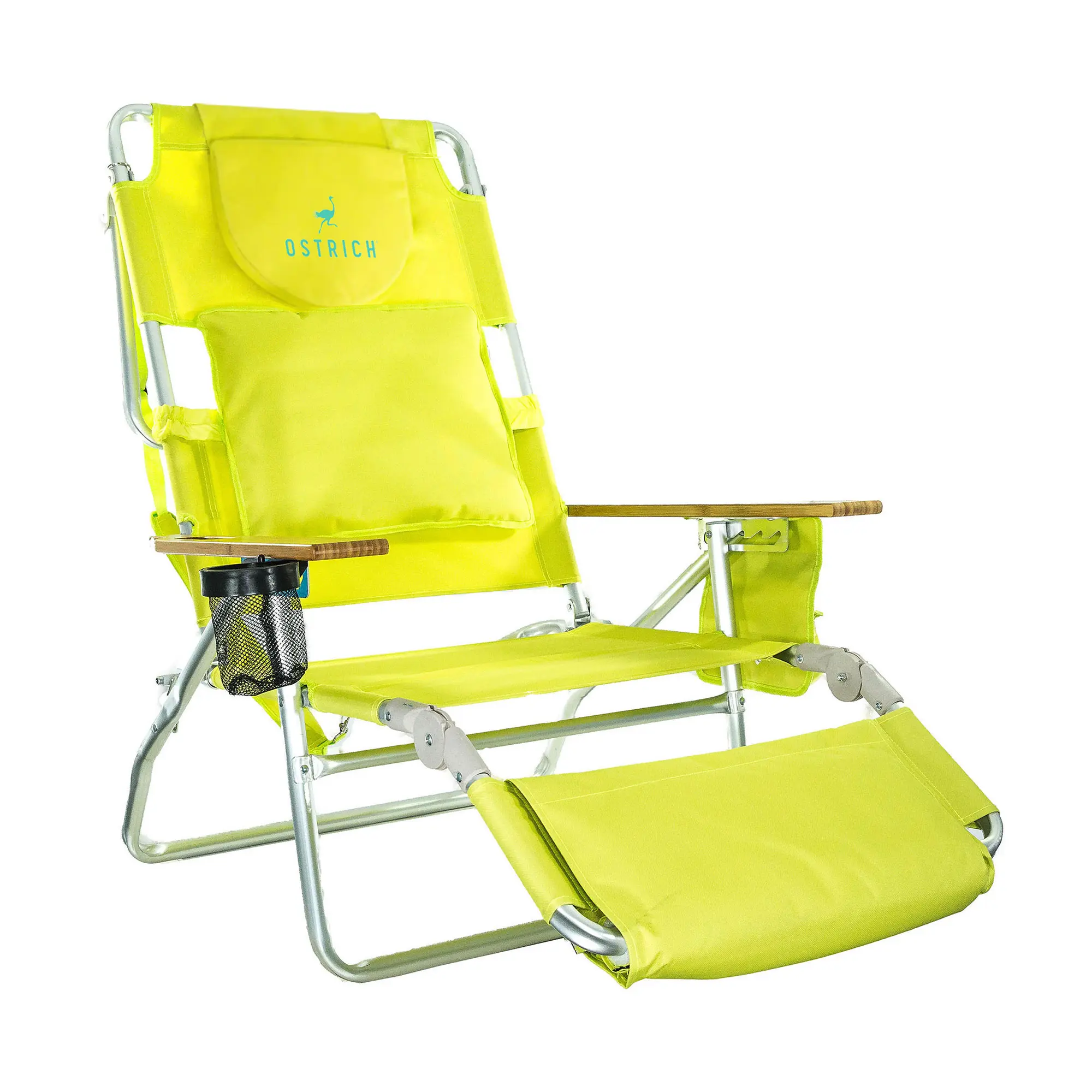 3-in-1 Reclining Lounge Chair – Padded Folding Beach Chair with Adjustable Positions for Pool, Patio & Sunbathing