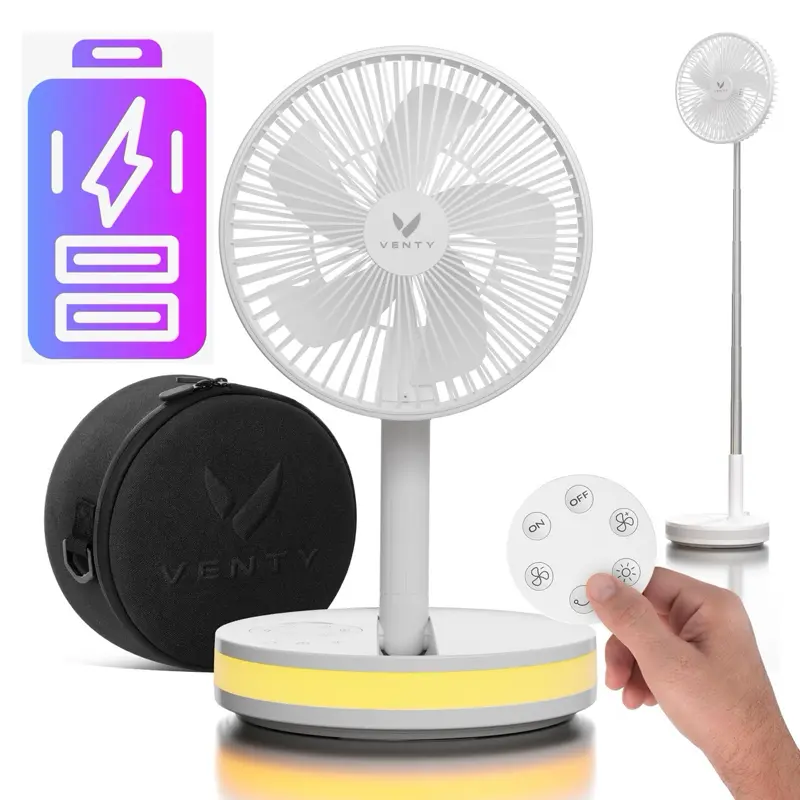 Portable Rechargeable Fan – Powerful Cooling, Long Battery Life & Travel-Friendly Design
