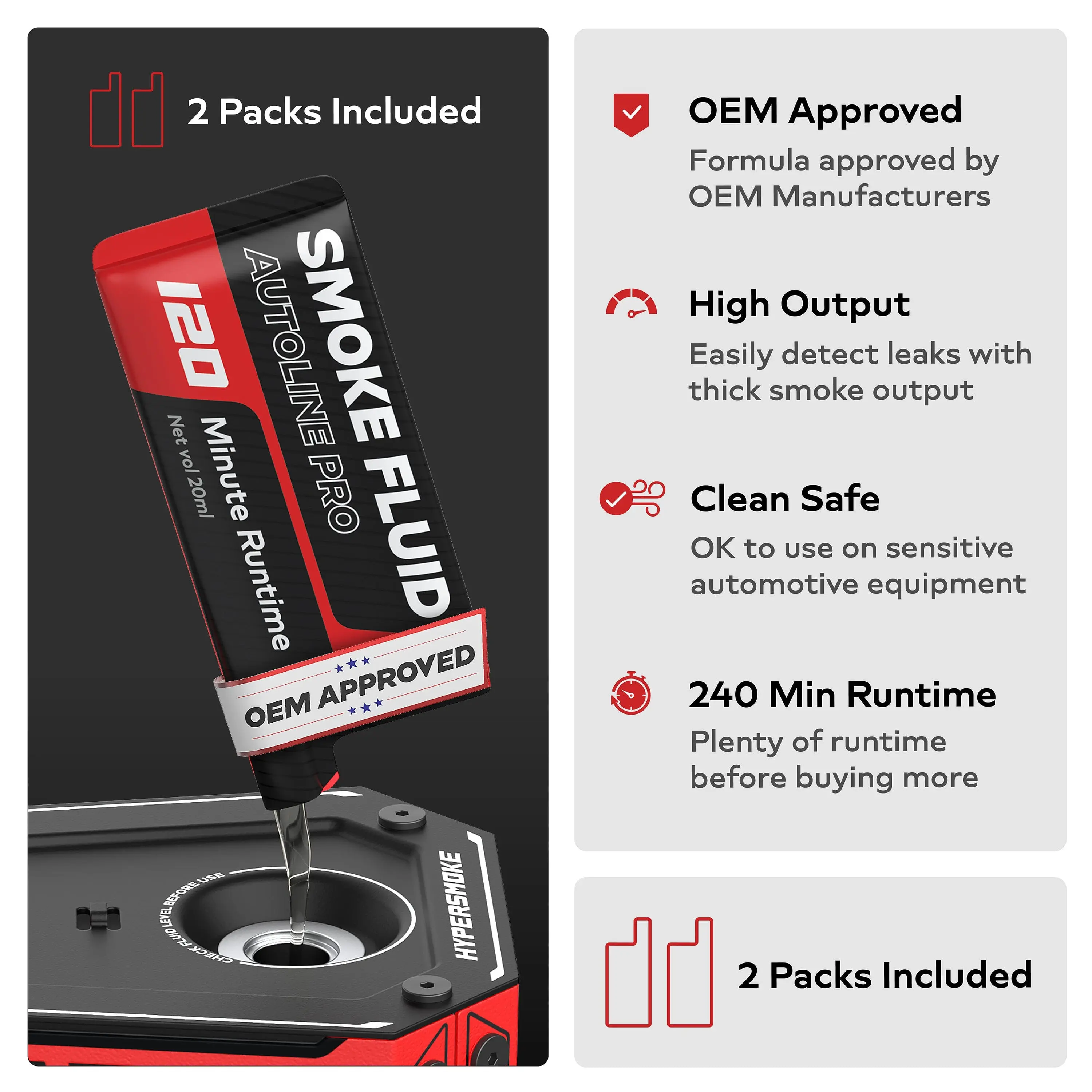 AutoLine Pro HyperSmoke Leak Detection Machine with Built-in Air Compressor