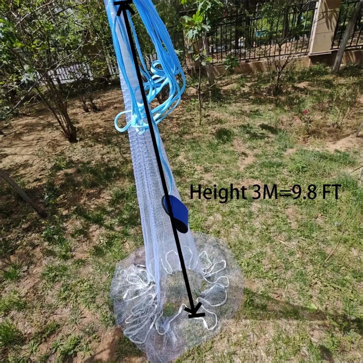 Fishing Cast Net Durable Monofilament White PVC Fishnet with Large Net Pocket for Freshwater Saltwater Fish Shrimp Minnow Bait Easy Setup Strong Design for Anglers Fishermen Teachers Father's Day Gift