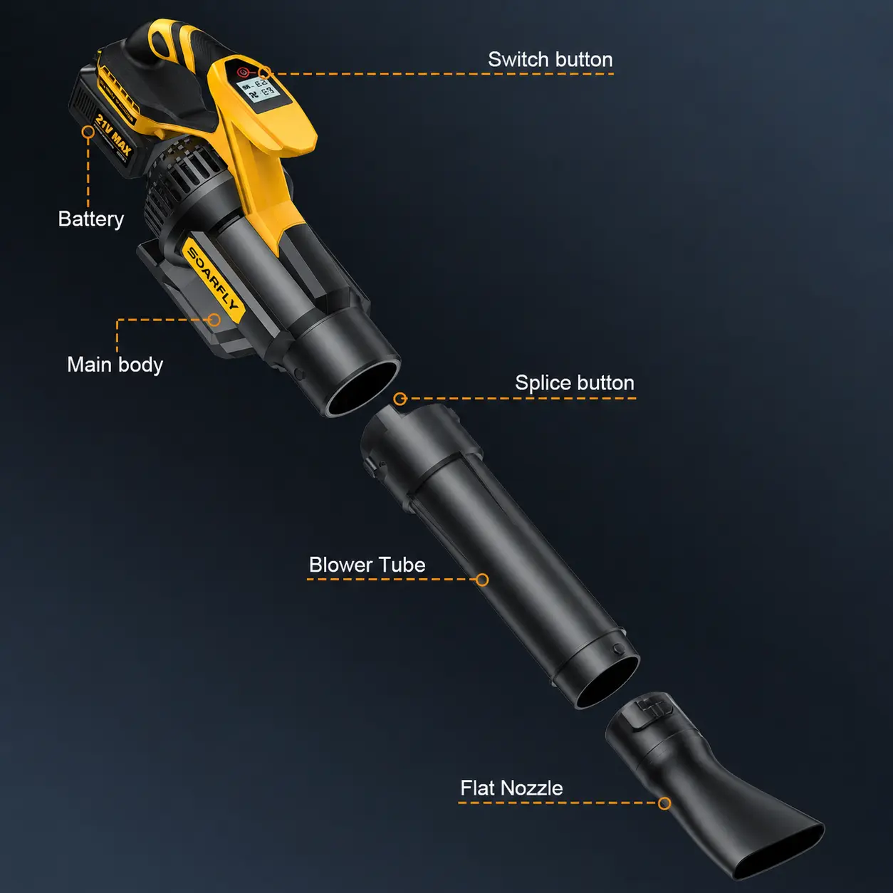 Leaf Blower, Cordless Electric Leaf Blower, 650CFM/130MPH Handheld Blower, 2×4.0Ah Batteries, Fast Charger, 3 Speed Modes for Lawn Care, Leaves, Dust and Snow