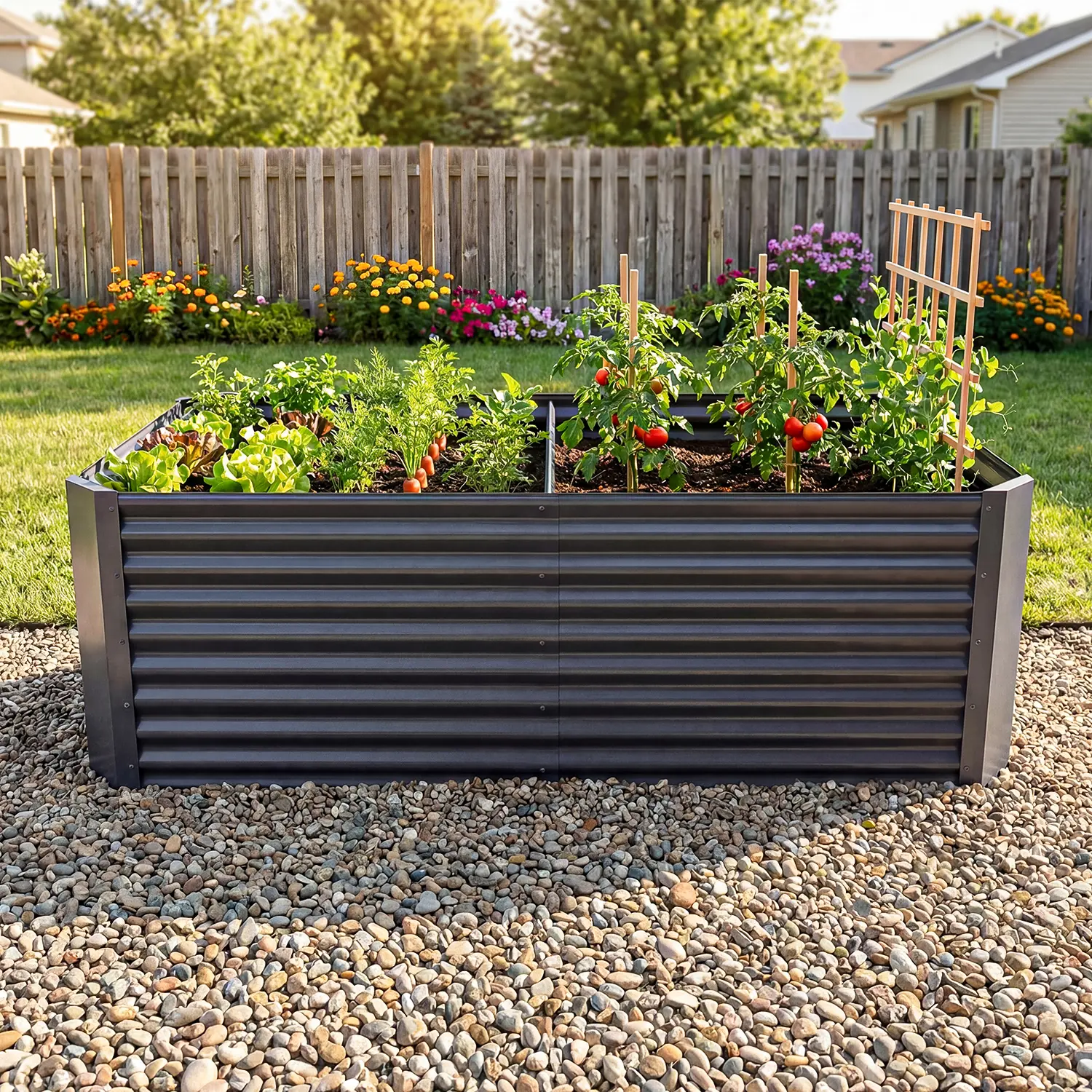 1pc Raised Garden Bed Kit, with Gloves & Tension Bar, Outdoor Patio Planter Box for Plants Vegetables Flowers