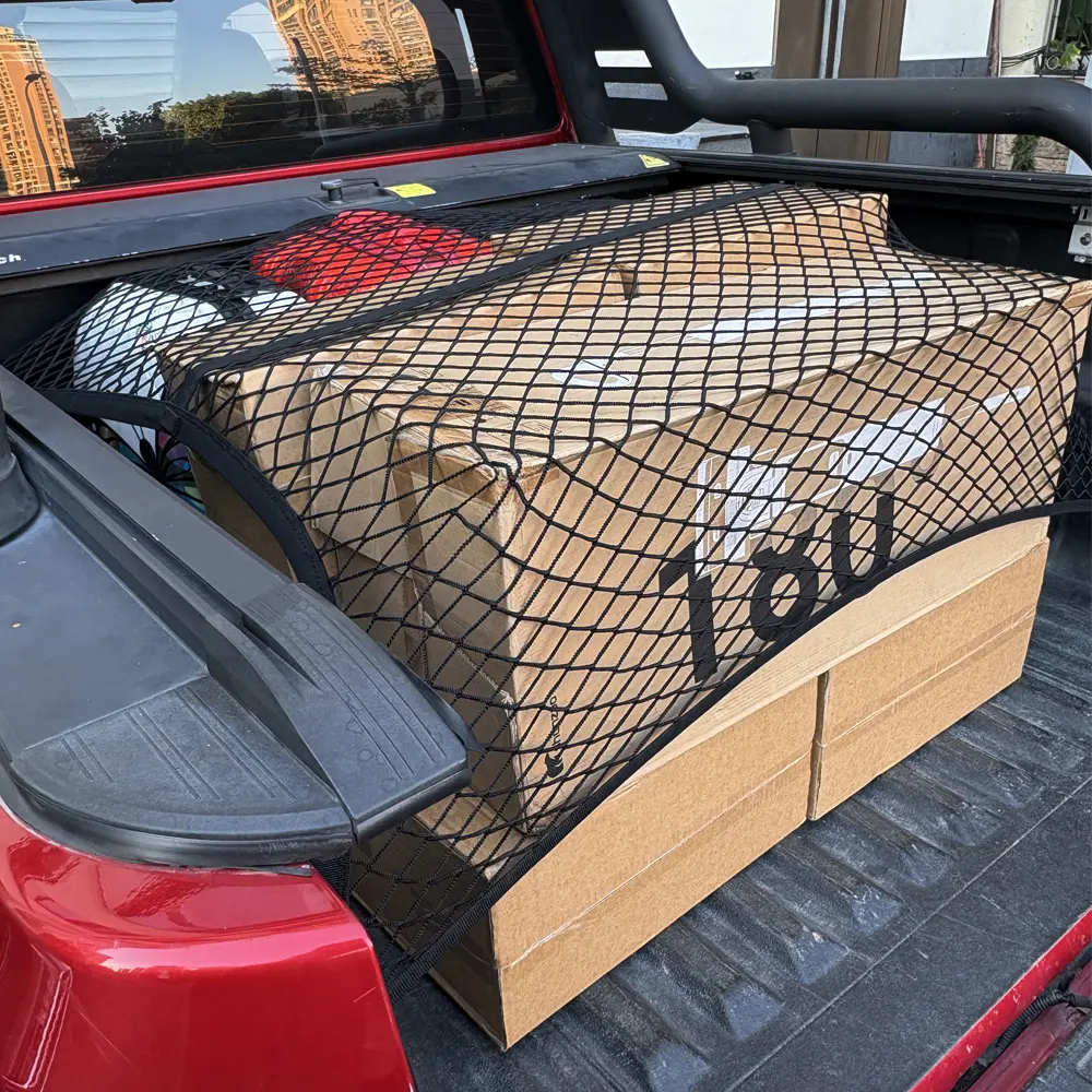 Highly Elastic Cargo Net, Simple Truck Bed Cargo Mesh Organizer, Ideal for ATV, SUV, UTV, Truck and Boat Use Furniture Camping Gear Compact Storage Stretchable