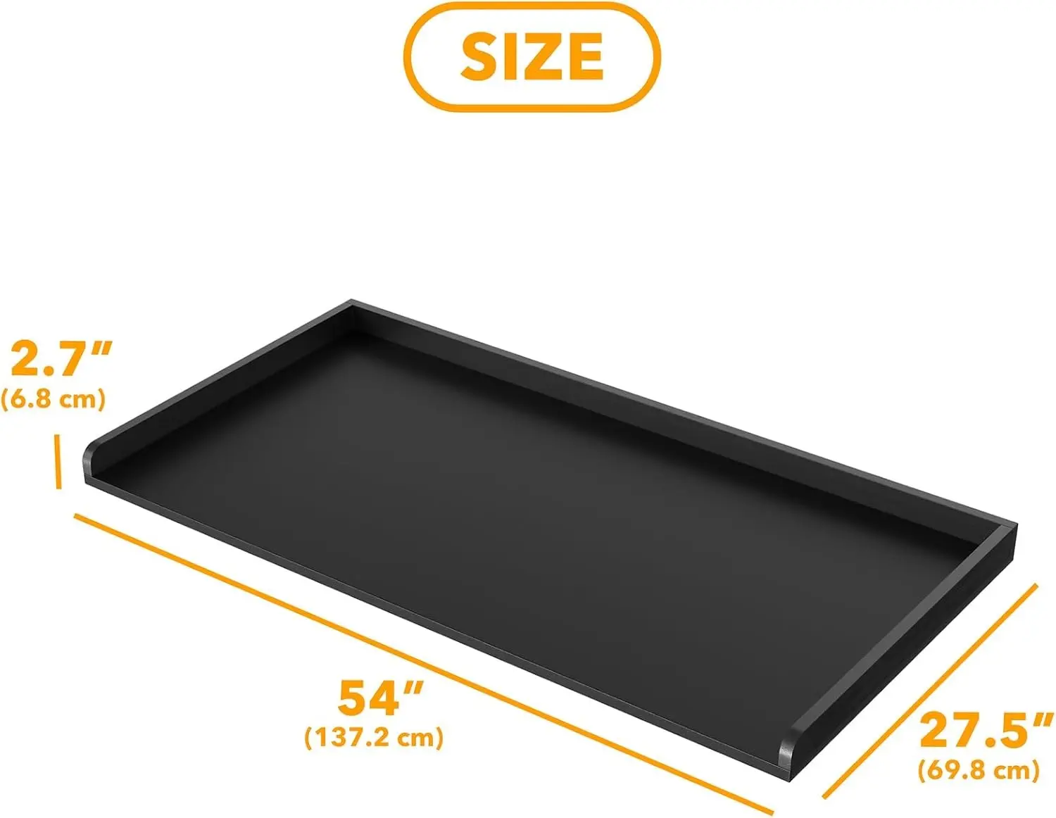 Washer Dryer Countertop, Laundry Wood Shelf Topper with Edge, 54" Width x 27.5" Depth Cover Guard Organizer for Washer and Dryer Laundry Hamper Counter Storage Organization
