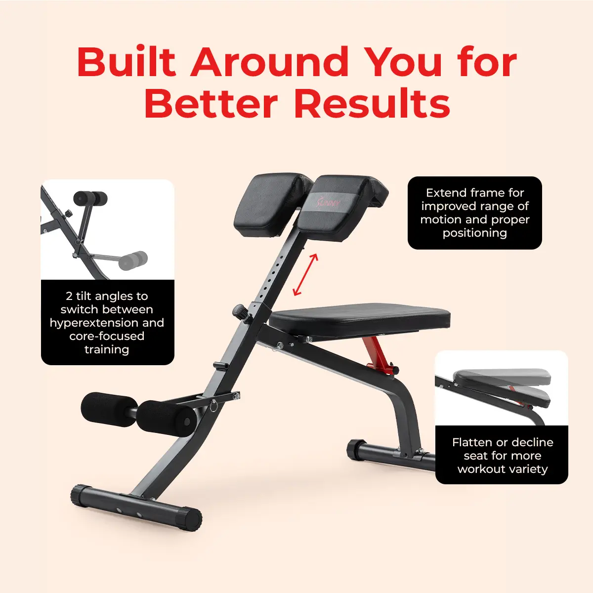 Adjustable Roman Chair Hyperextension Bench – Foldable Back, Core & Glute Training Equipment for Home Gym Workouts