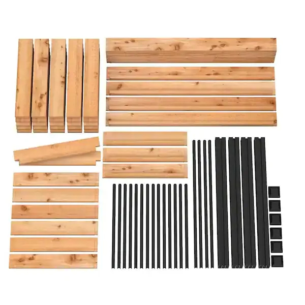 8' X 2' x 4' Self-Watering Eco-Stained Elevated Planter Box+ Arch Trellis