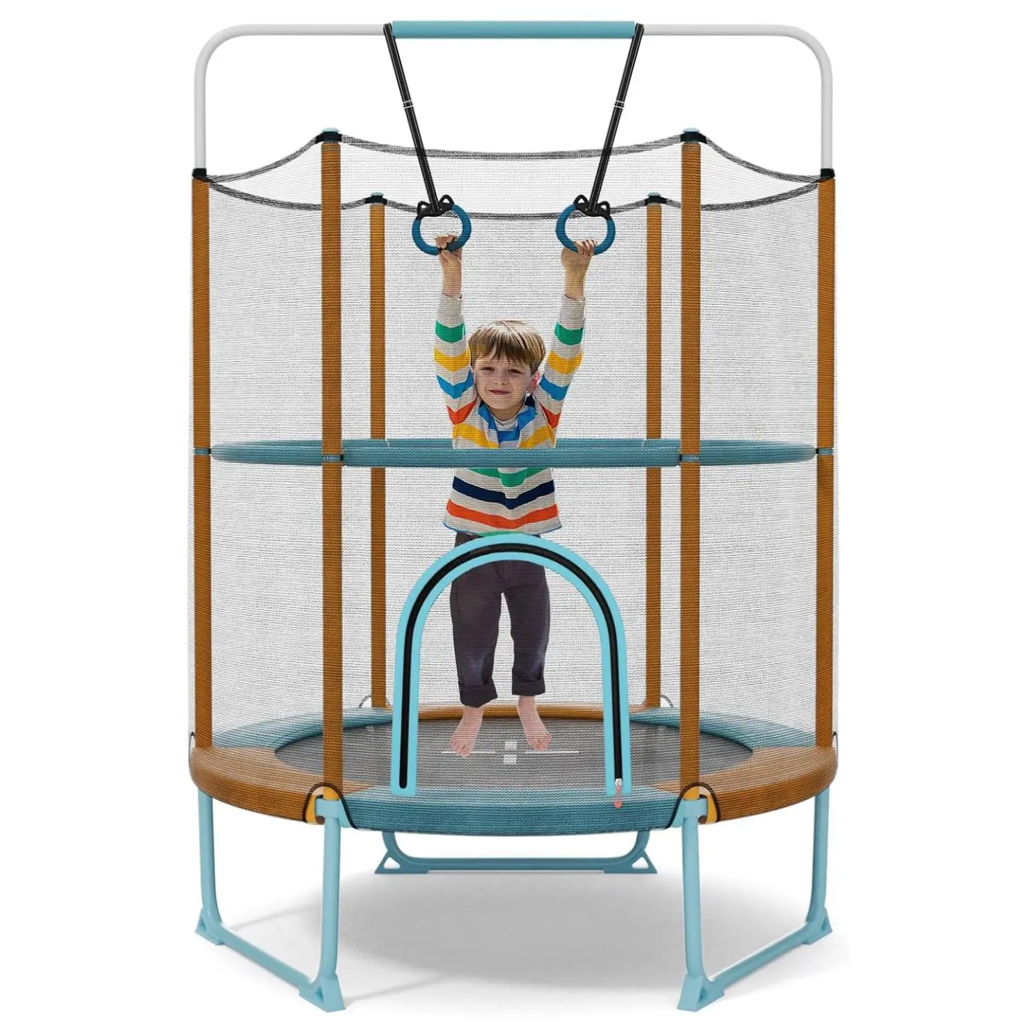 55"/60" Trampoline for Kids, No-Gap Jumping Mat, Easy to Assemble, Indoor/Outdoor, Ideal Gift for Boys and Girls,Summervibes