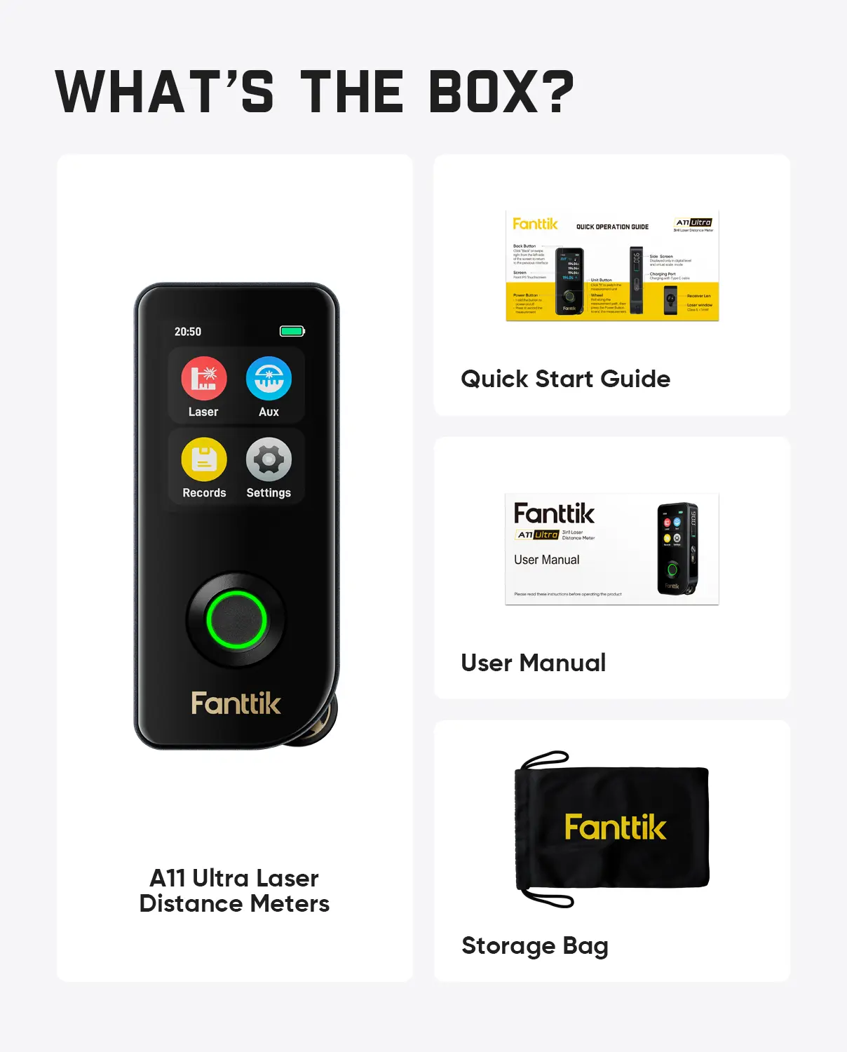 【FathersDayGift】3-in-1 Laser Measuring Tool - 197Ft Rechargeable Range Finder with IPS Touch Screen, Side LCD, Wheel Roller, 3-Axis Self Levelling Laser Leveler Tool, User-Friendly Interface, Portable for Home DIY