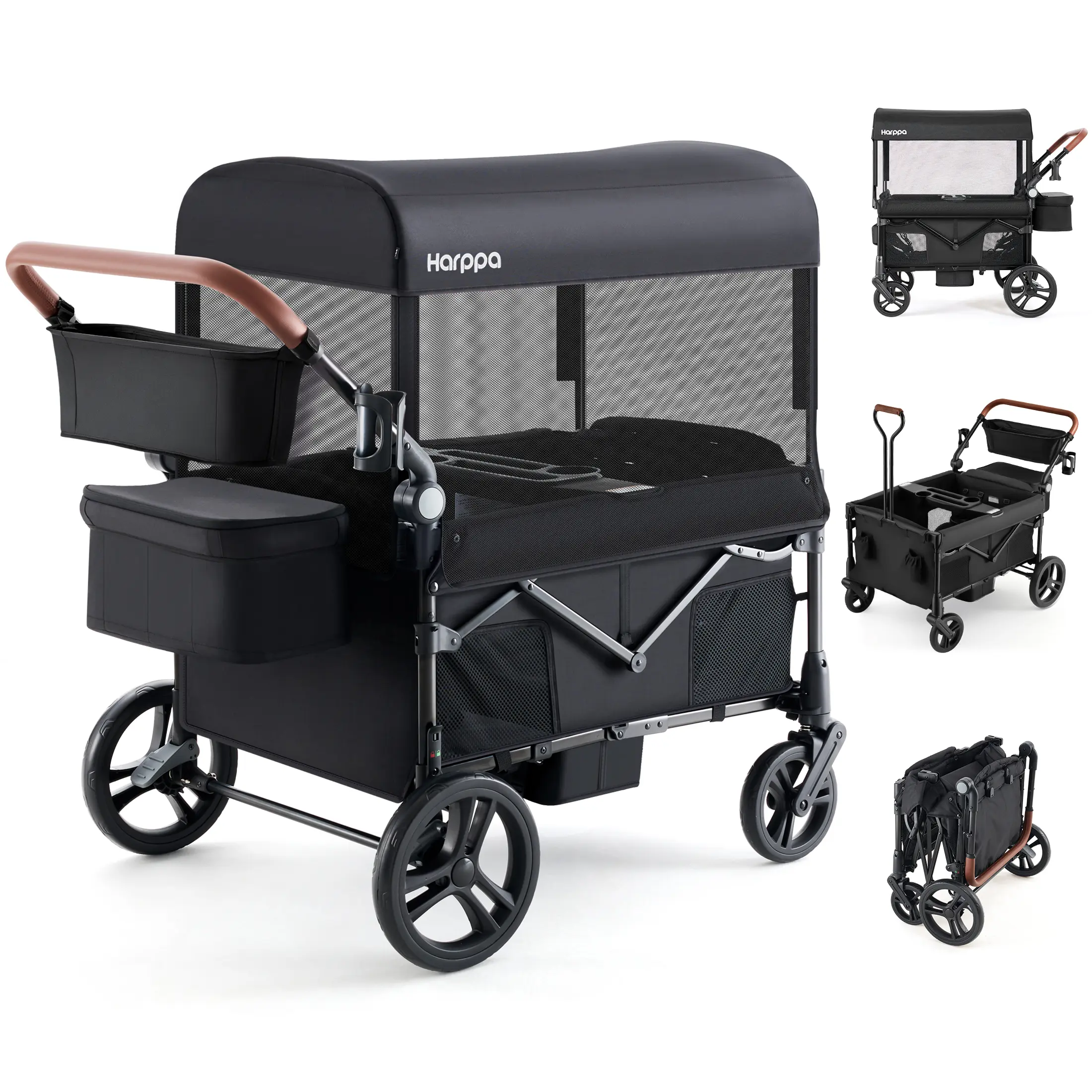 Lightweight Folding Adjustable 2-Seat/4-Seat Travel Stroller, Canopy, Push-Pull Handle, EVA Foam All-Terrain Wheel, Large Storage, Outdoor/Camping Use, Lightweight Travel Stroller, Adjustable Stroller,summerwins
