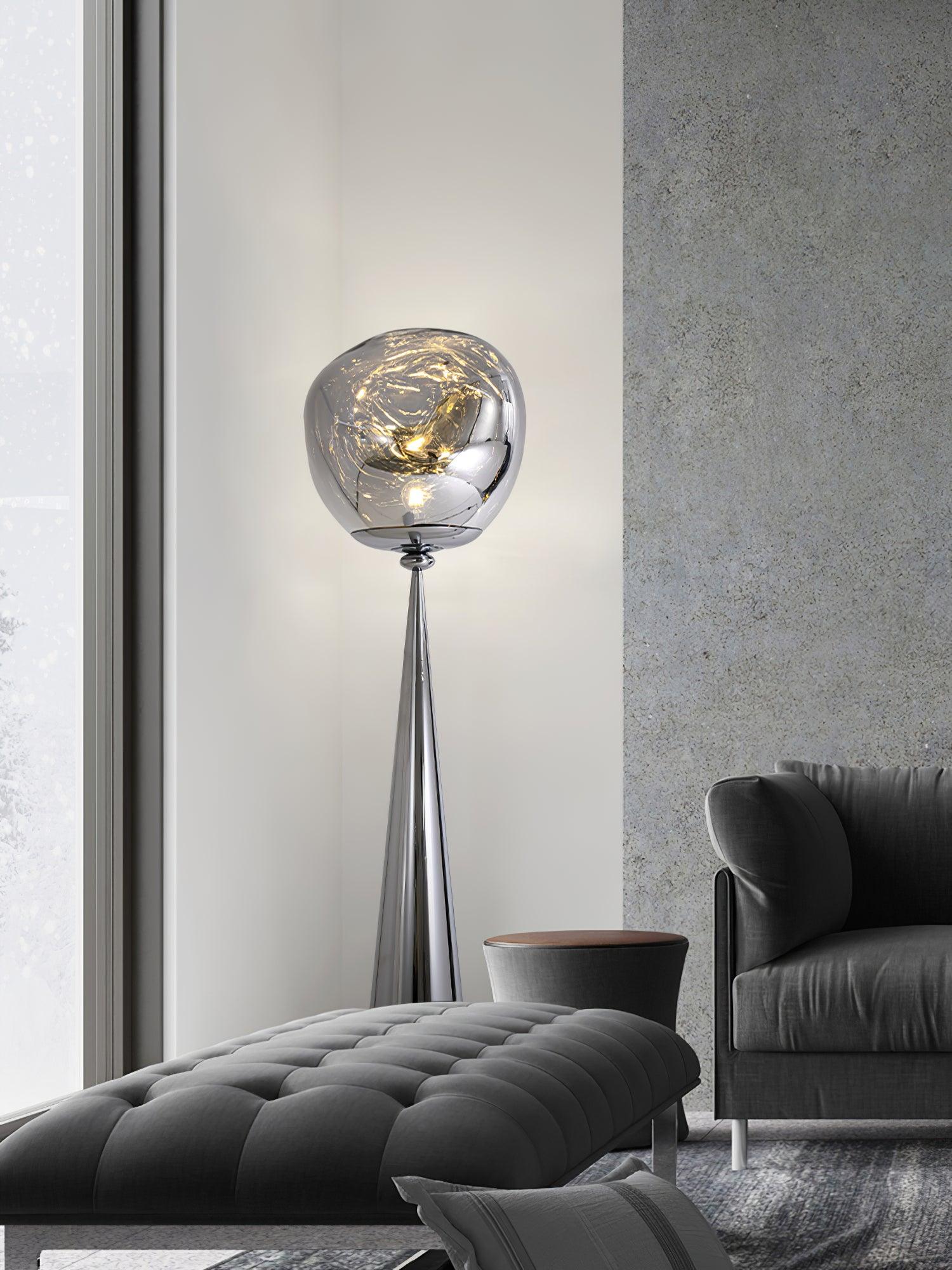 Twisted dynamic Glass Cone Floor Lamp