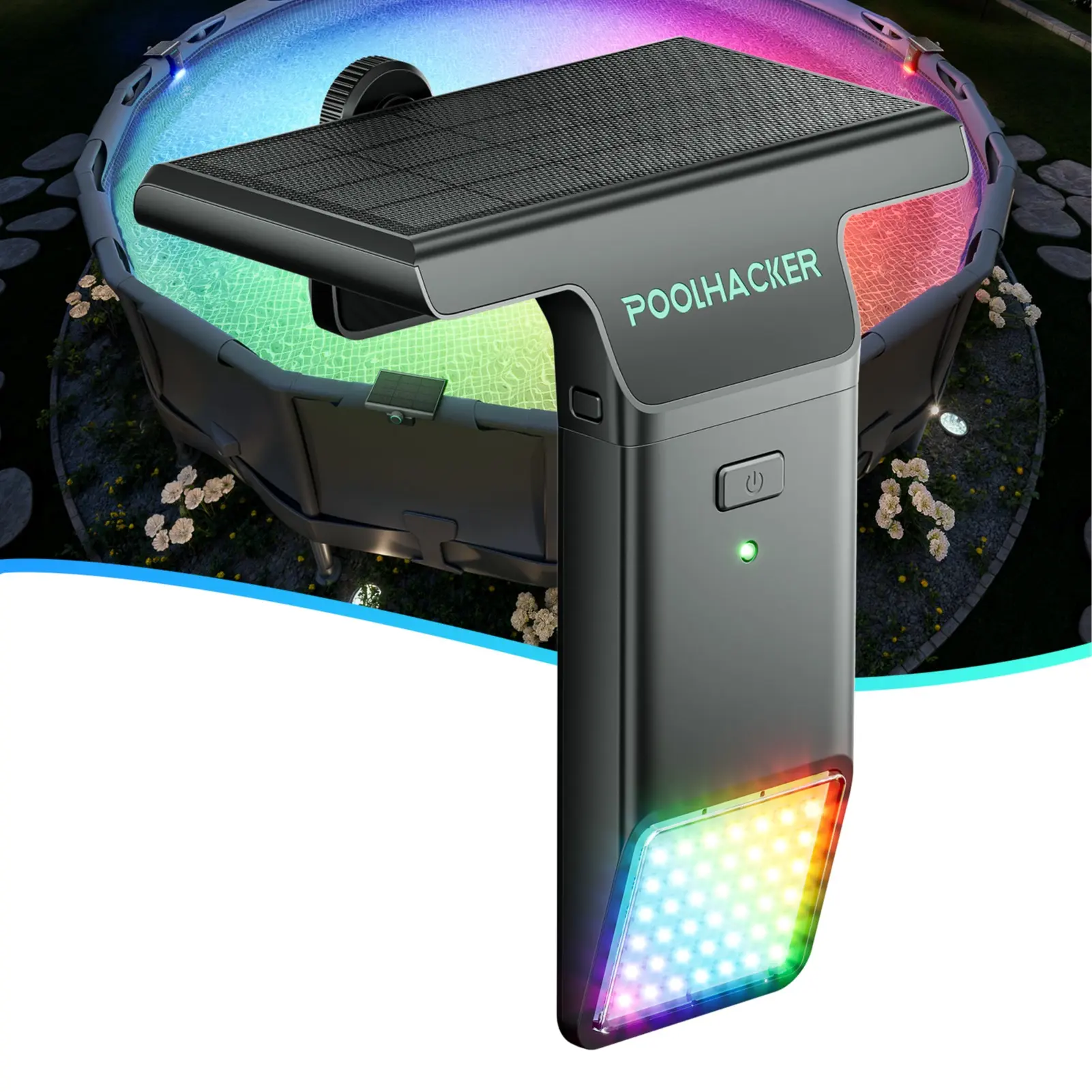 Poolside Solar Light – Waterproof Submersible LED with Remote, for Inground & Above Ground Pools (1 Pack)