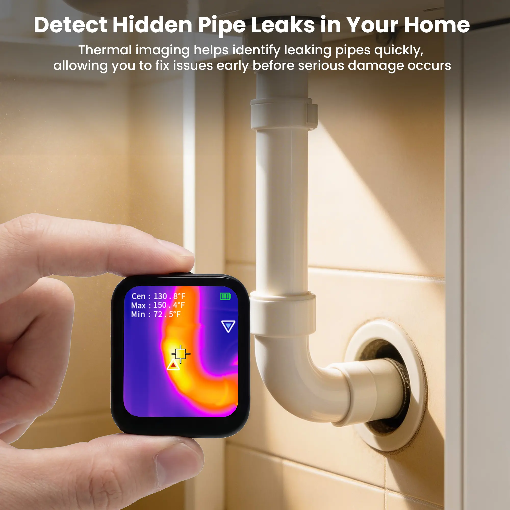 Mini Thermal Camera with Touchscreen, No App Required Small Infrared Imager for Home Inspection, 80×60 IR Resolution Infrared Camera for Detect Hidden Camera, Water Leak Detection