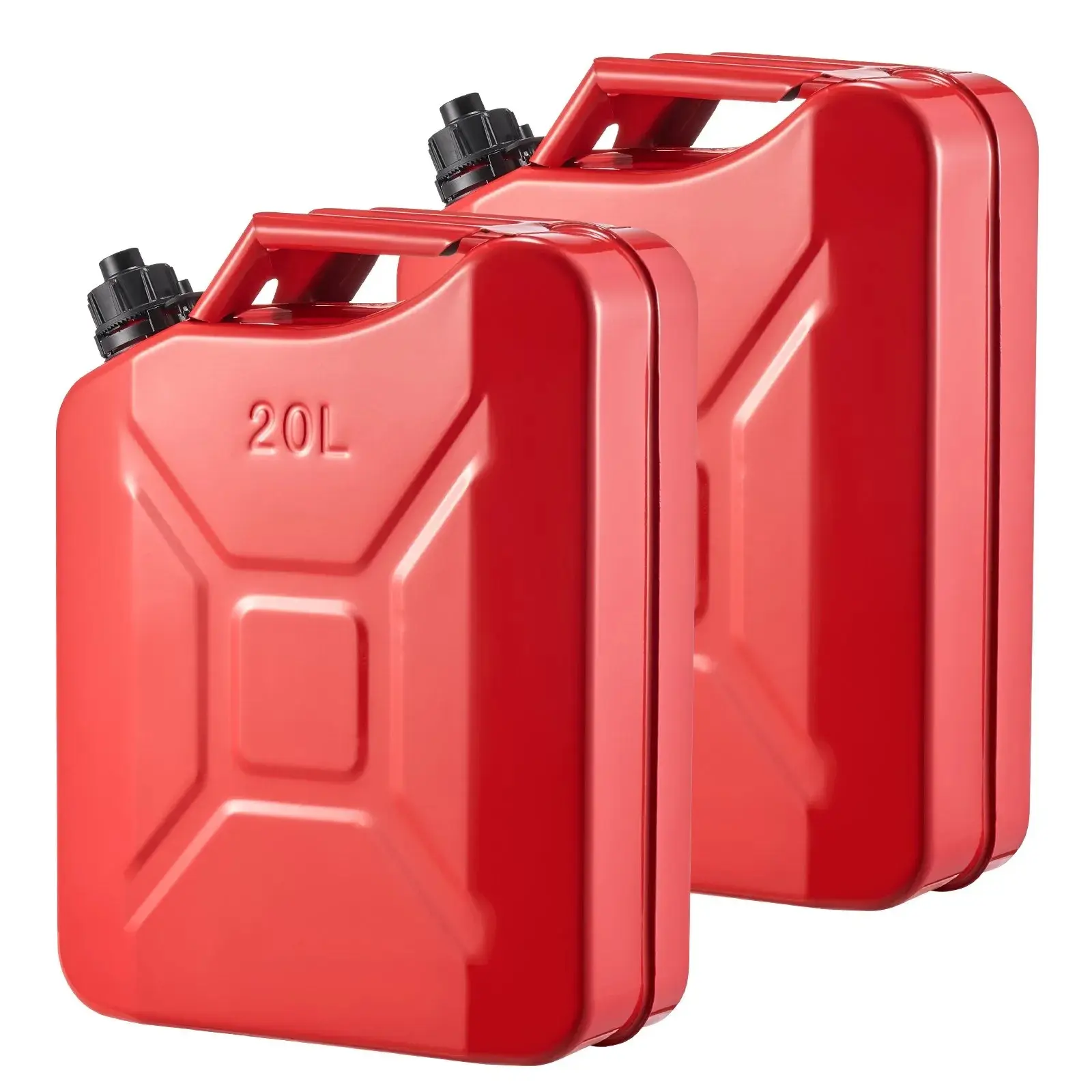 2 PC Jerry Fuel Can – 5.3 Gallon Metal Gas Tank with Spout & Handle, Leakproof, Corrosion-Resistant for Cars, Motorcycle, ATV & UTV
