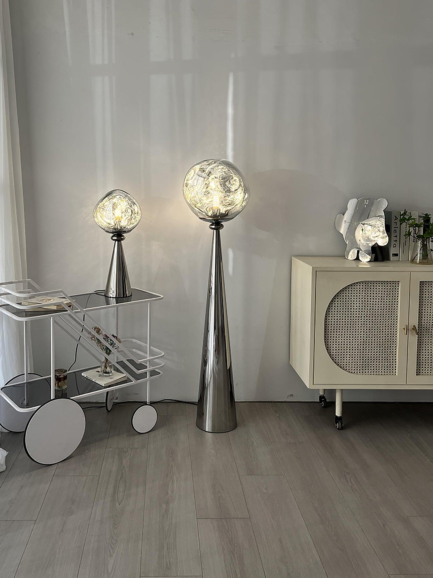 Twisted dynamic Glass Cone Floor Lamp