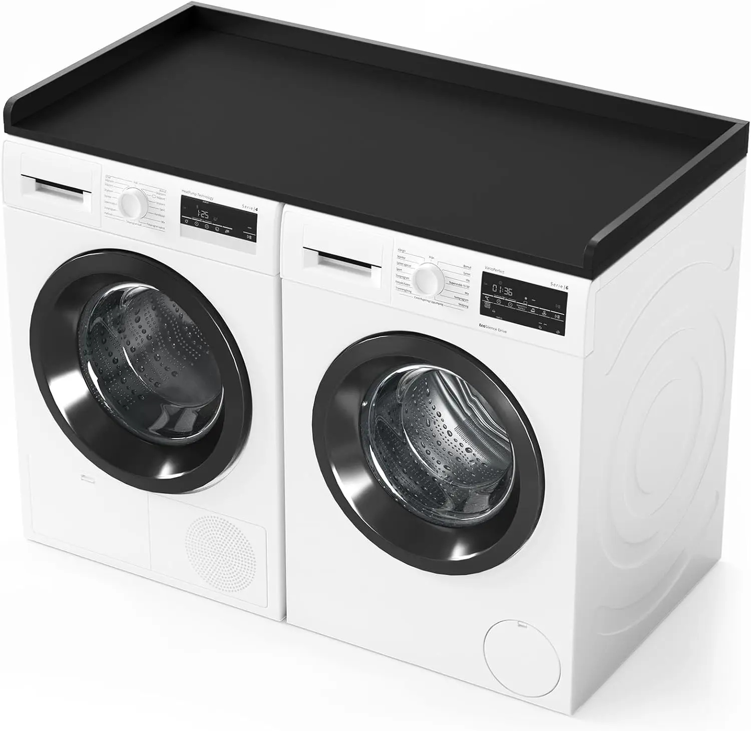 Washer Dryer Countertop, Laundry Wood Shelf Topper with Edge, 54" Width x 27.5" Depth Cover Guard Organizer for Washer and Dryer Laundry Hamper Counter Storage Organization