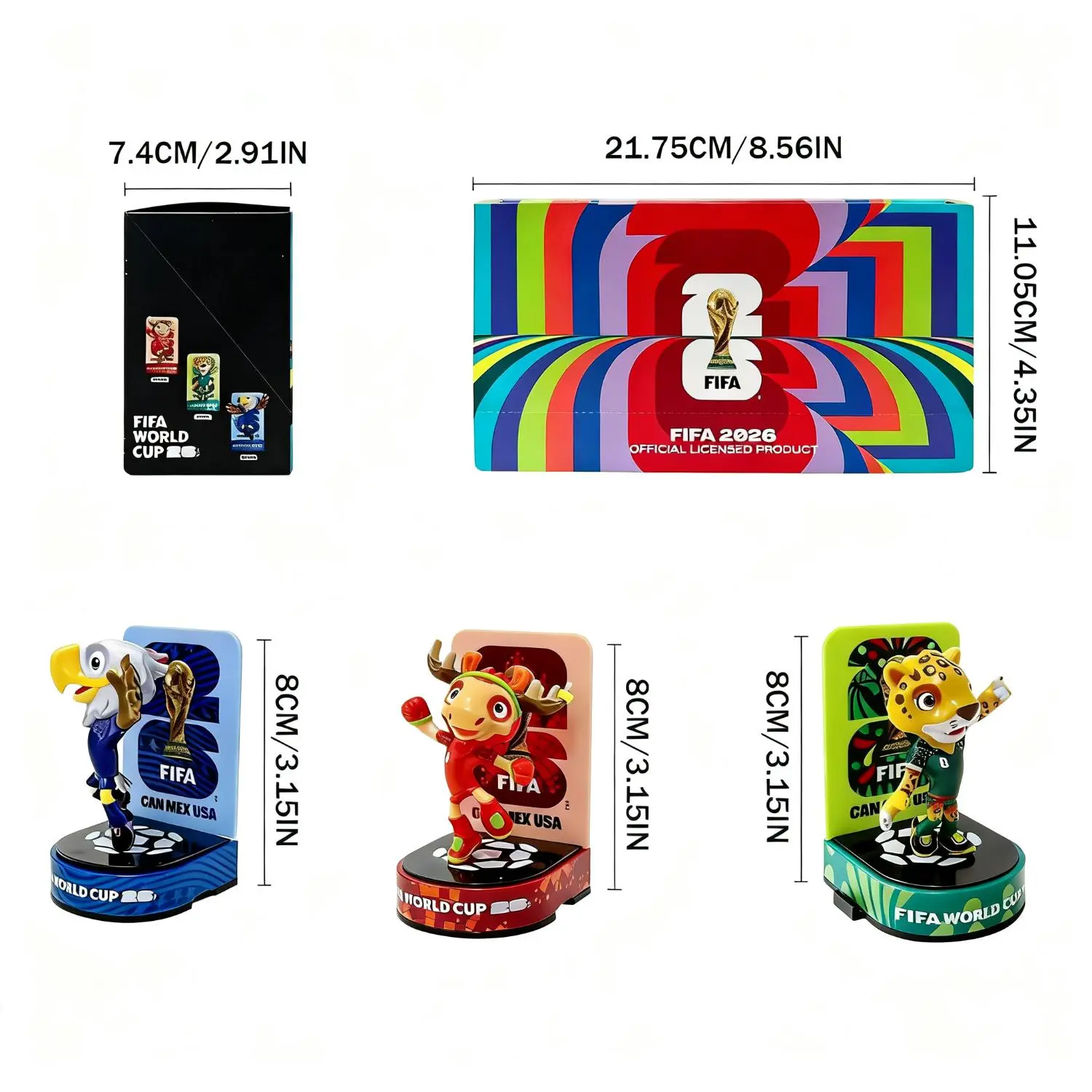 [Set of 3] 2026 World Cup Mascot Official Licensed Toy Figurines Collectable Soccer (Maple, Zayu & Clutch) Summervibes