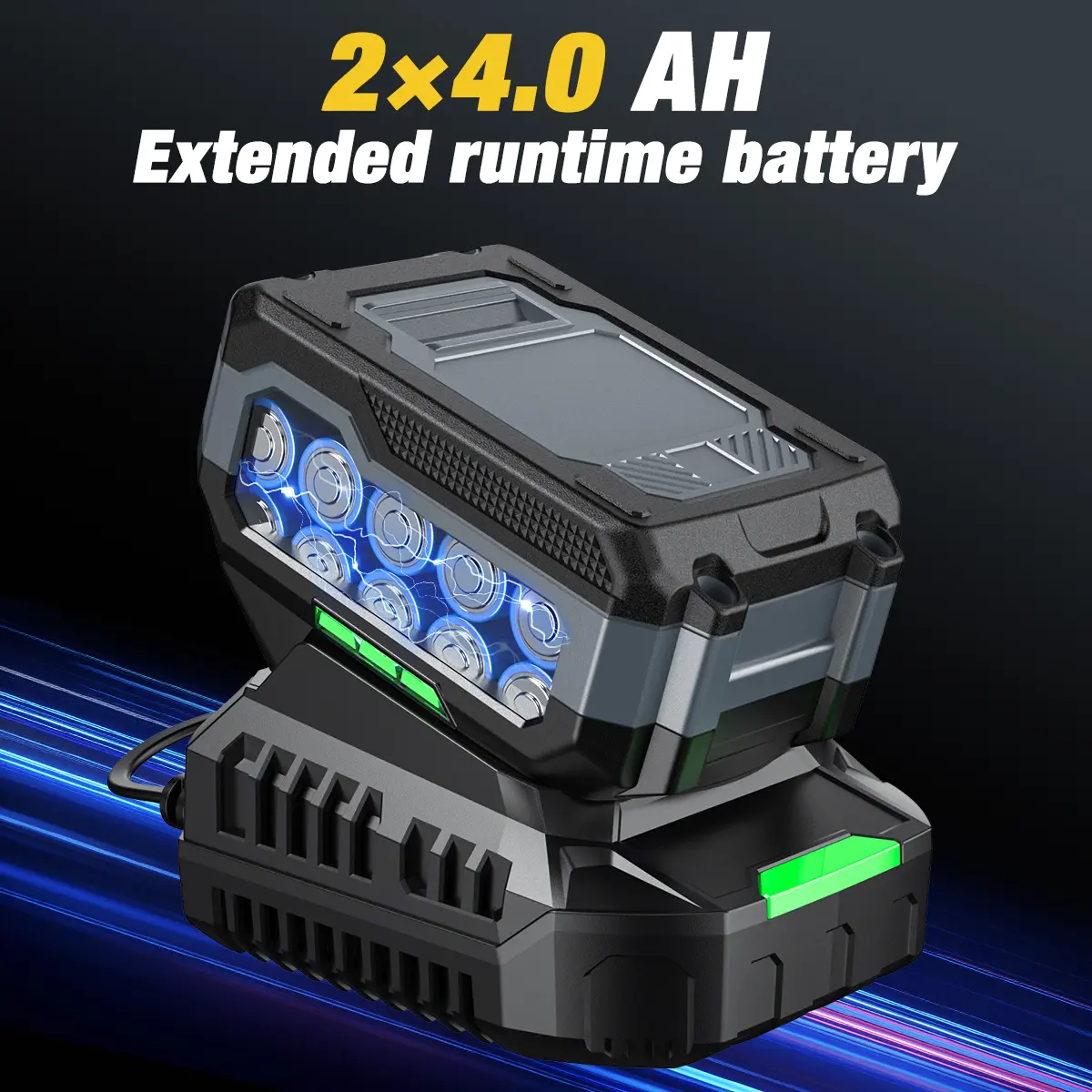 680NM Impact Wrench, 2x 4.0Ah Batteries, Fast Charger, 6 Screwdriver Bit, 8 Drill Bit, 6 Sockets, For Car, Trucks
