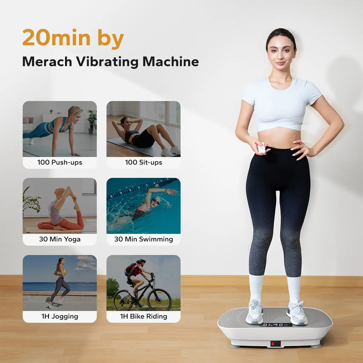 Vibration Plate Exercise Machine – Lymphatic Drainage, Full Body Workout, 400 lbs Capacity, Compact Home Fitness Equipment