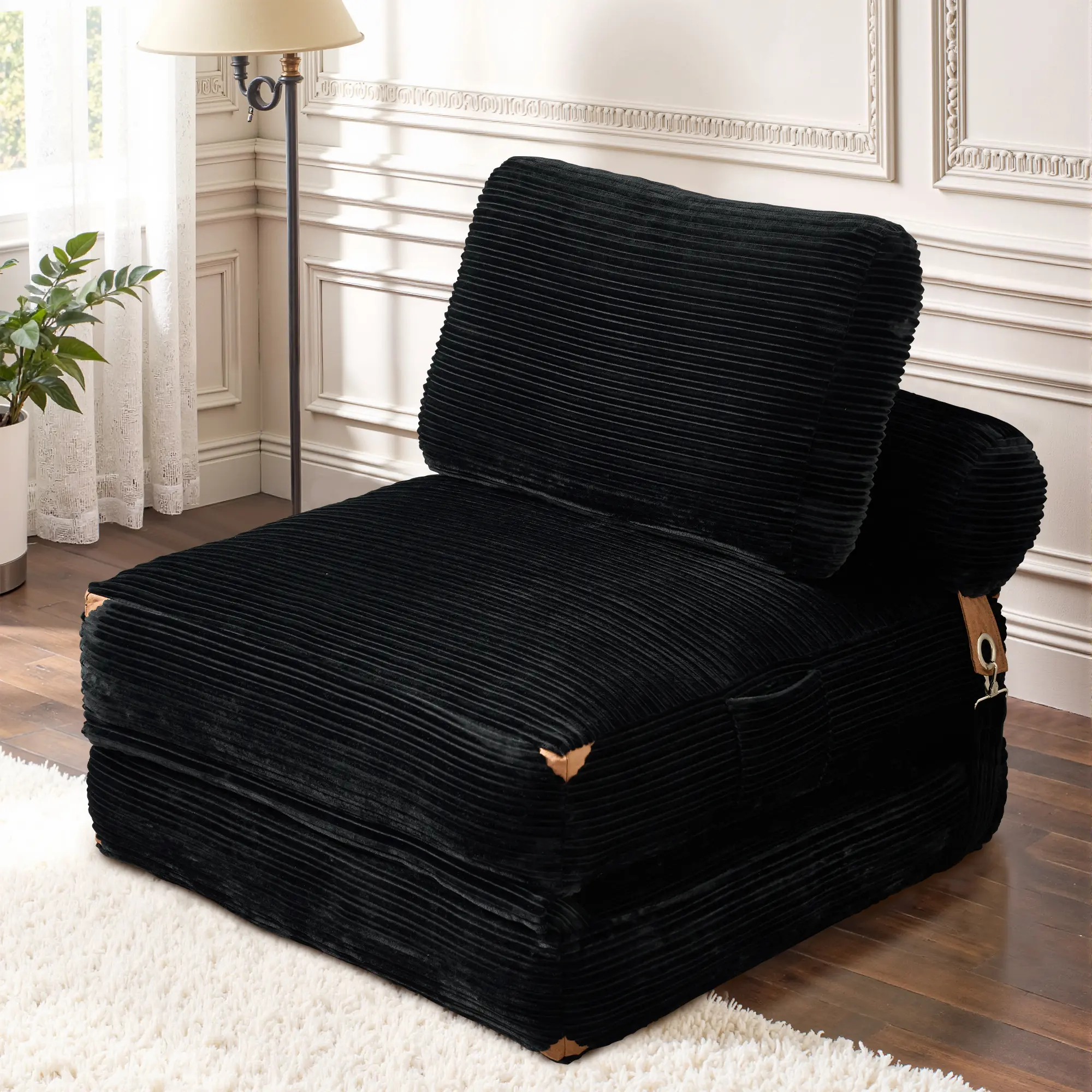 Foldable Cloud Sofa Bed,Convertible Sleeper Chair with Pillow Foldable Mattress with Back Support, Portable Fold Out Chair Bed Comfy Floor Sofa Lounge for Living Room Bedroom