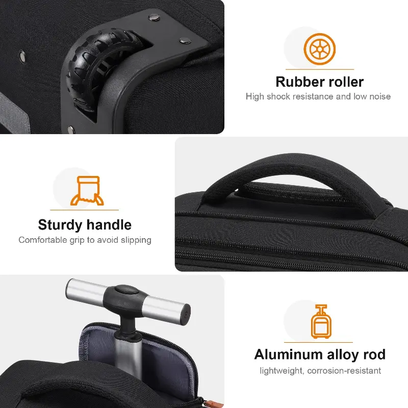 Rolling Backpack with Wheels 17.3 Inch Carry-On Laptop Backpack for Men Women Large Capacity Durable Travel Backpack with USB Port & Anti-Theft Features