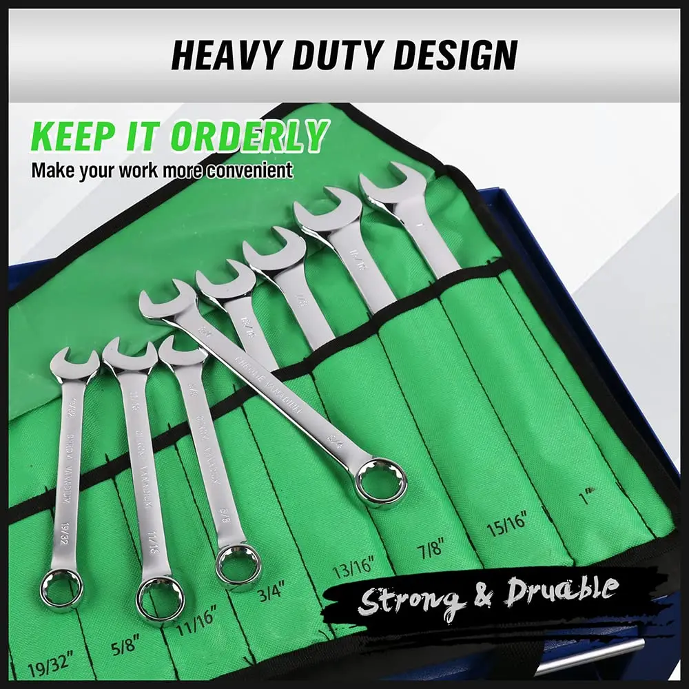 32-Piece Combination Wrench Set, SAE and Metric