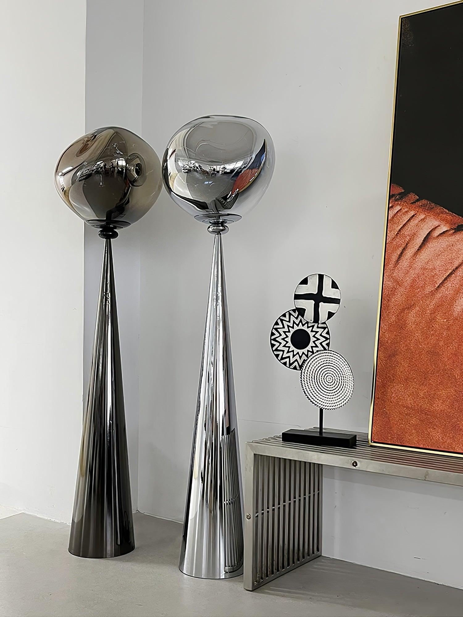 Twisted dynamic Glass Cone Floor Lamp