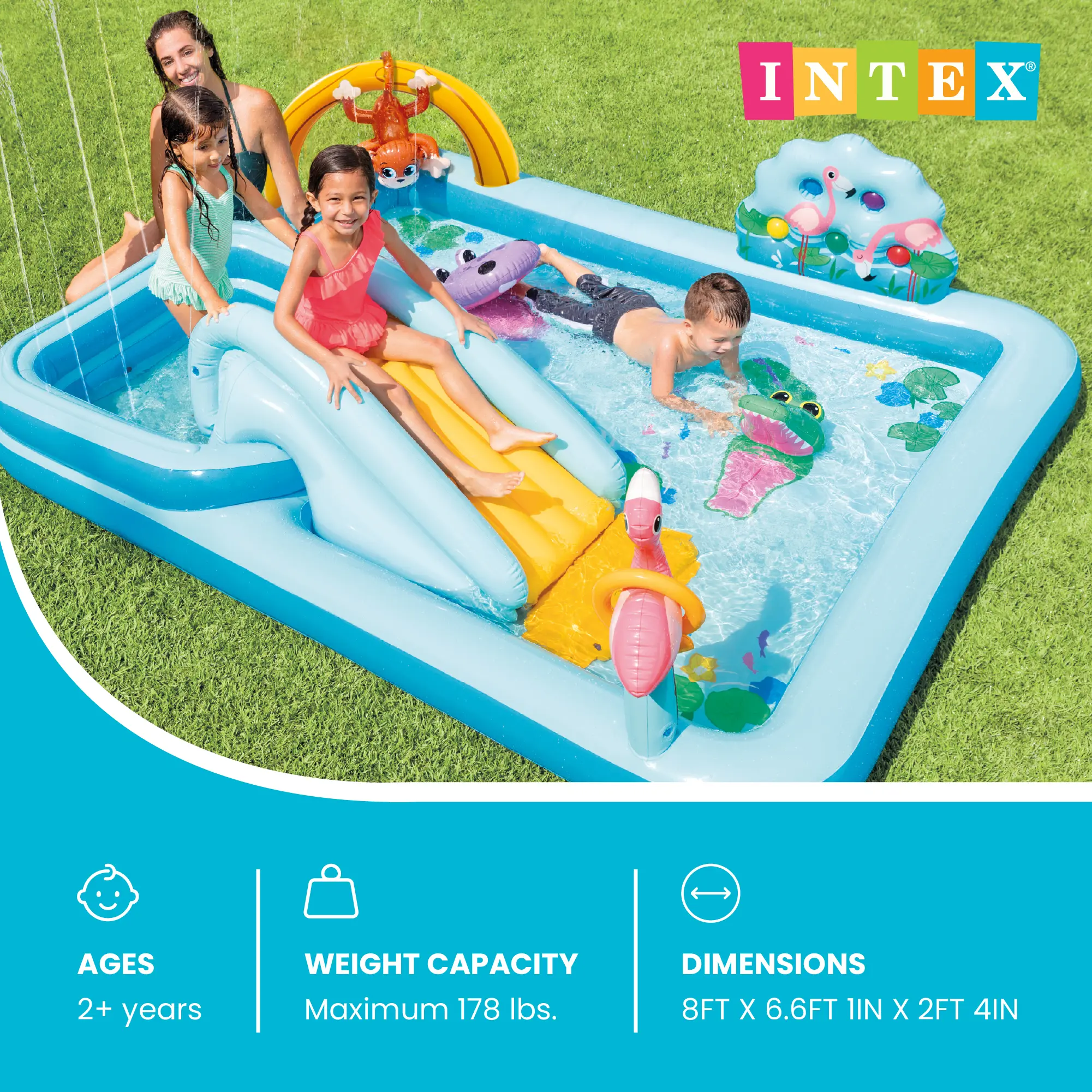 Inflatable Dinosaur Water Park – Kids Outdoor Splash Pool with Water Slide, Sprayer & Summer Backyard Fun