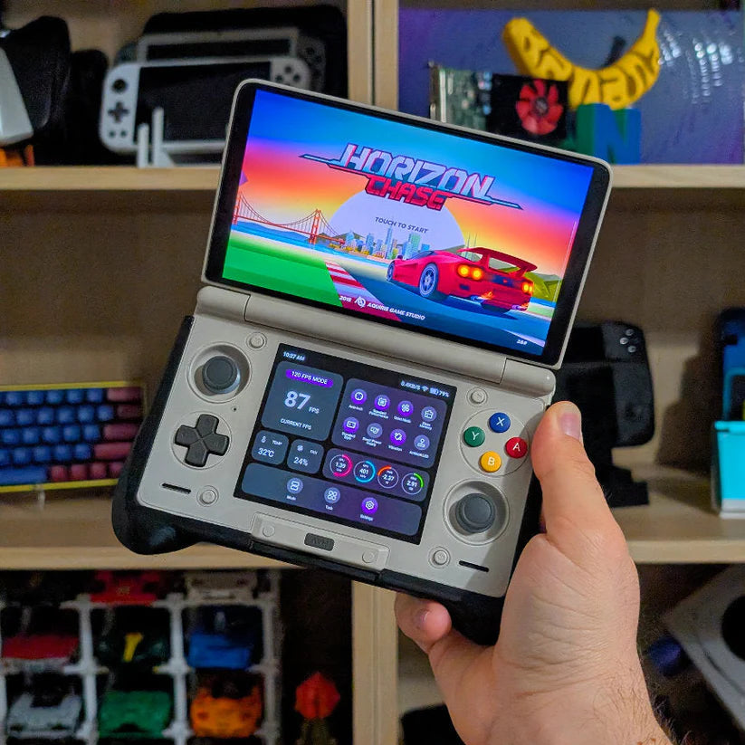 Dual-Screen Clamshell Gaming Handheld