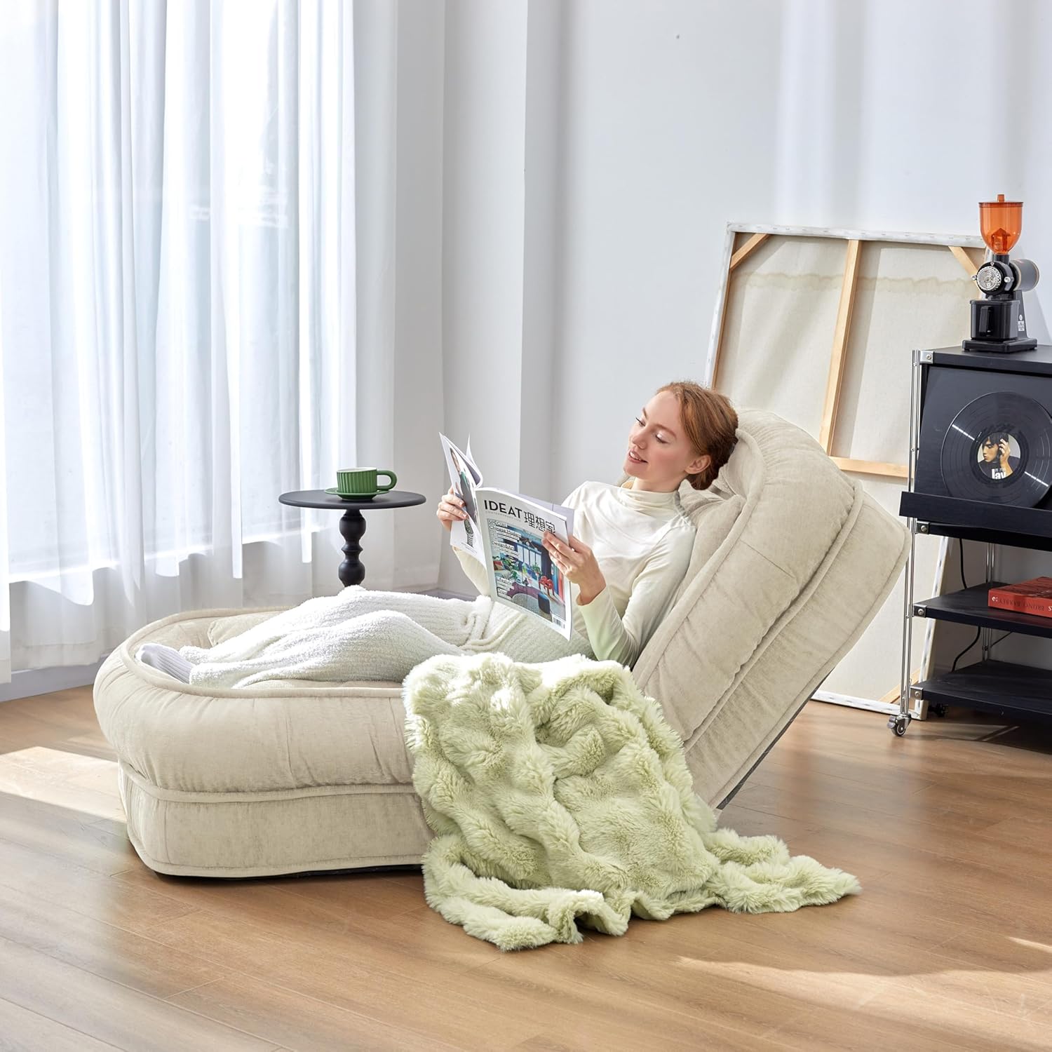 Summer Sale！Foldable Lazy Sofa Bed Floor Chair