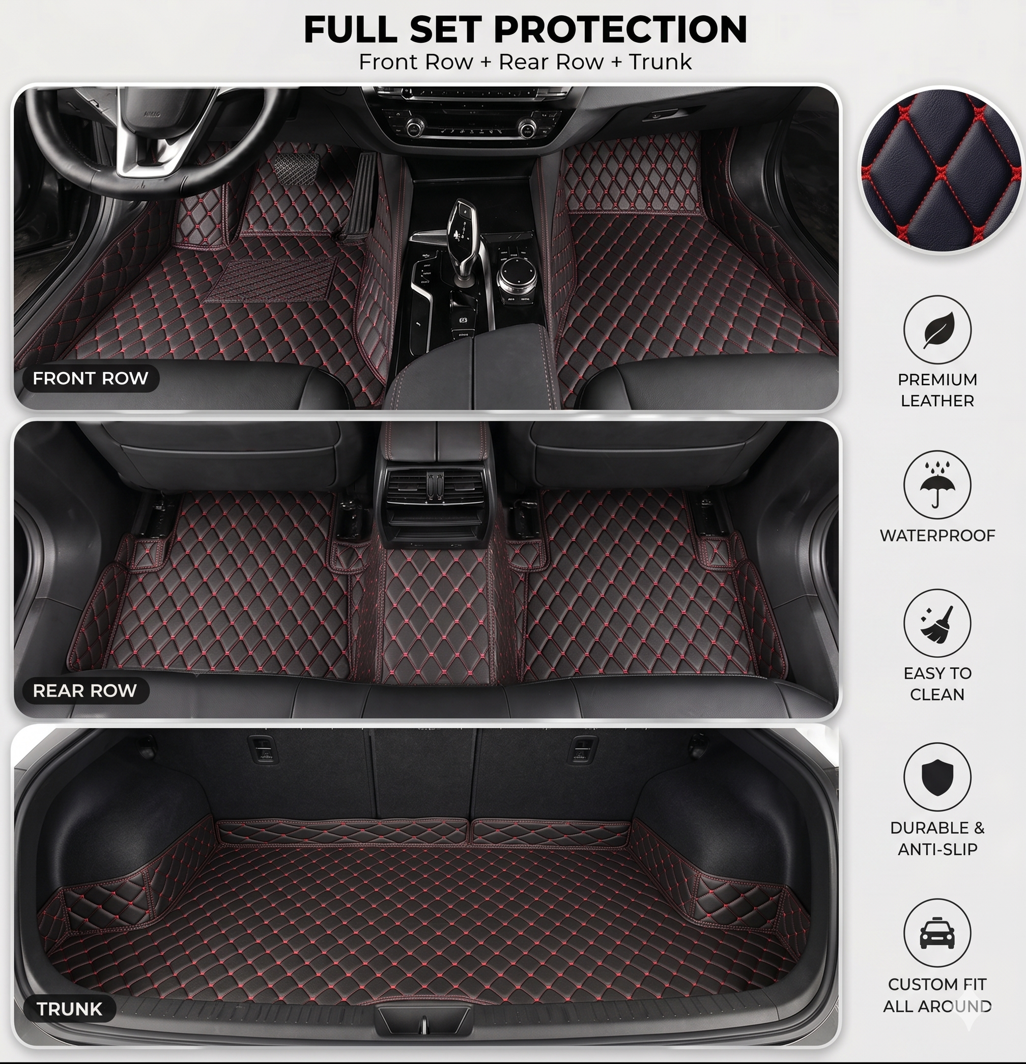 Heavy Duty Universal Fit Car Mats, SUVs, and Trucks