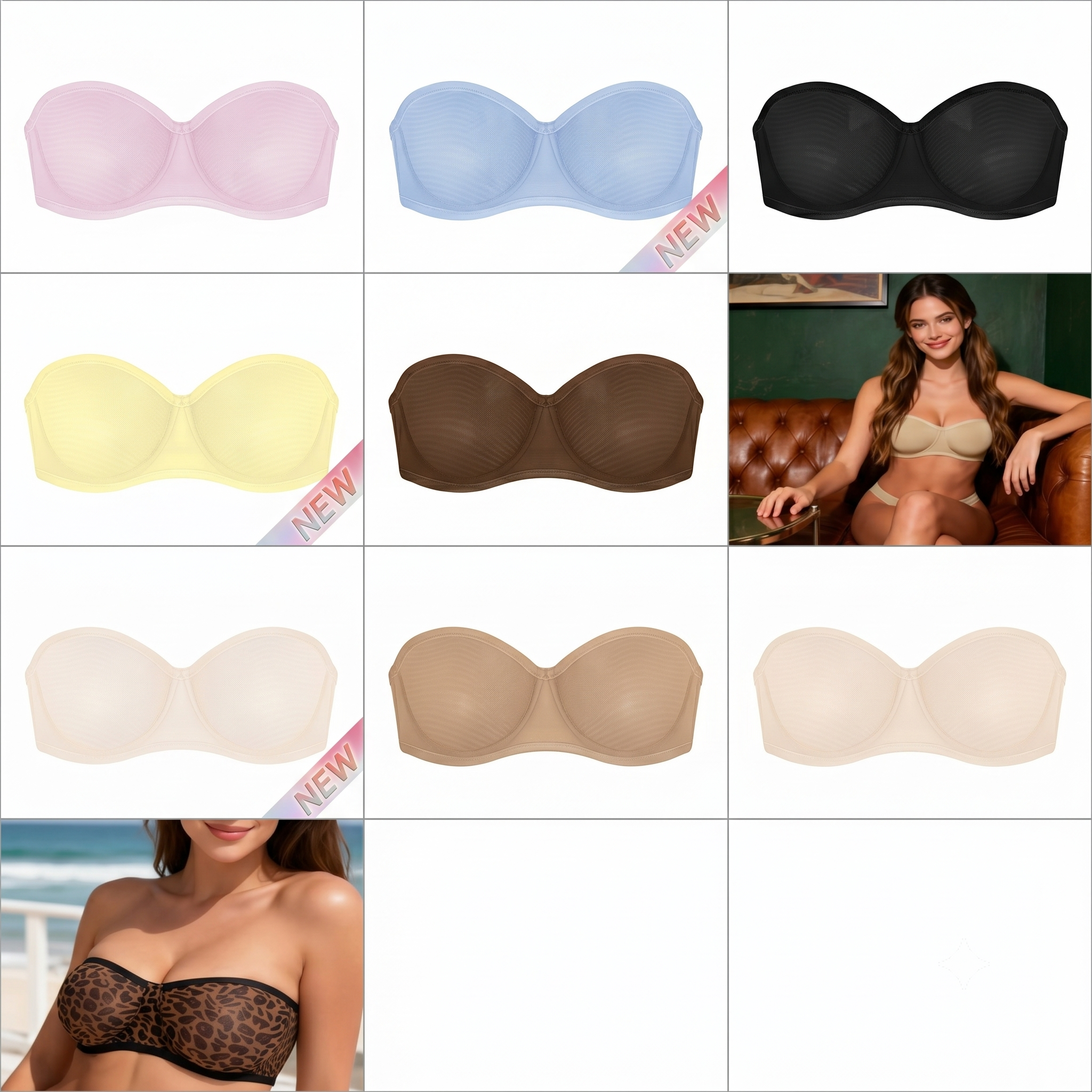 10-Pack Convertible Strapless Minimizer Bra