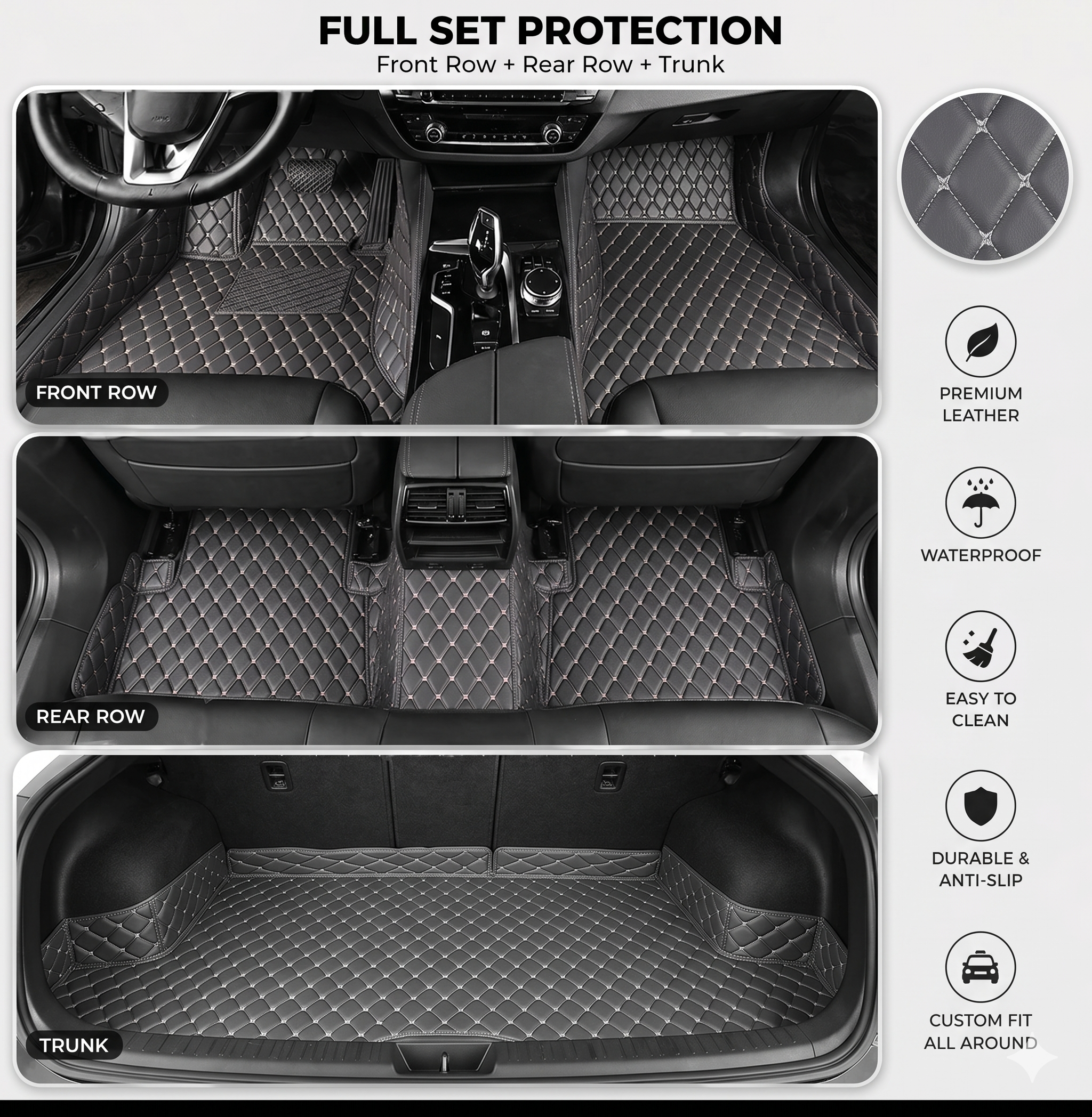 Heavy Duty Universal Fit Car Mats, SUVs, and Trucks