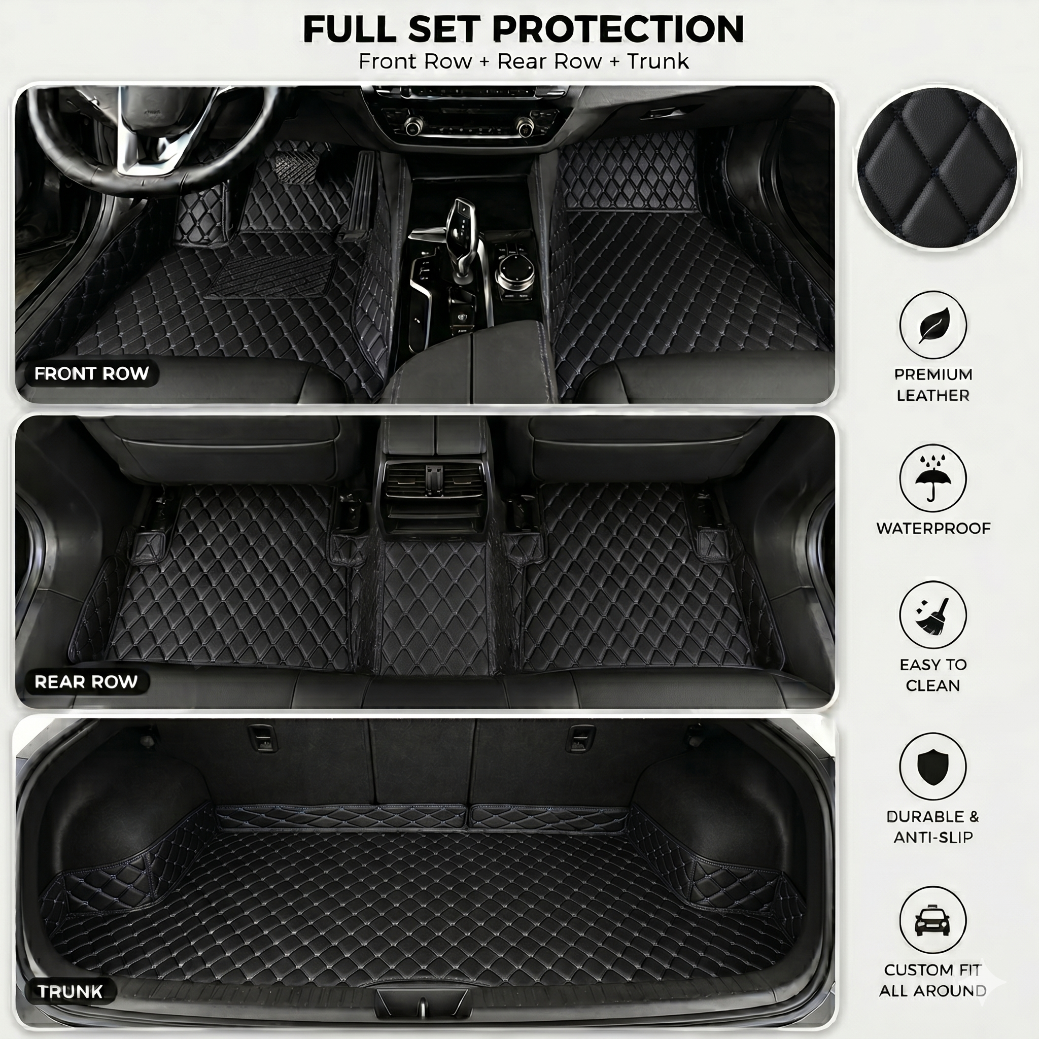 Heavy Duty Universal Fit Car Mats, SUVs, and Trucks