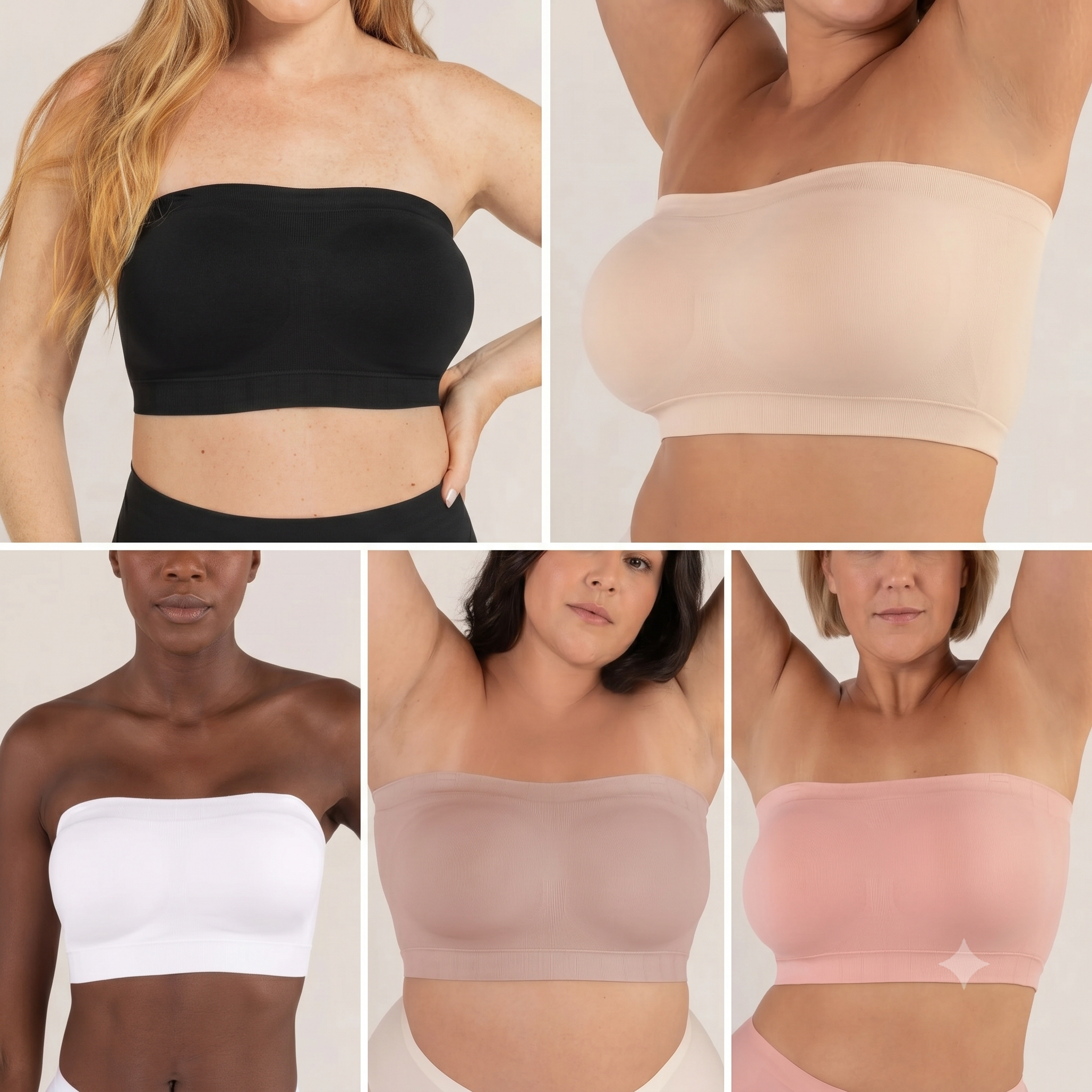 5-Pack Convertible Strapless Bandeau Bra