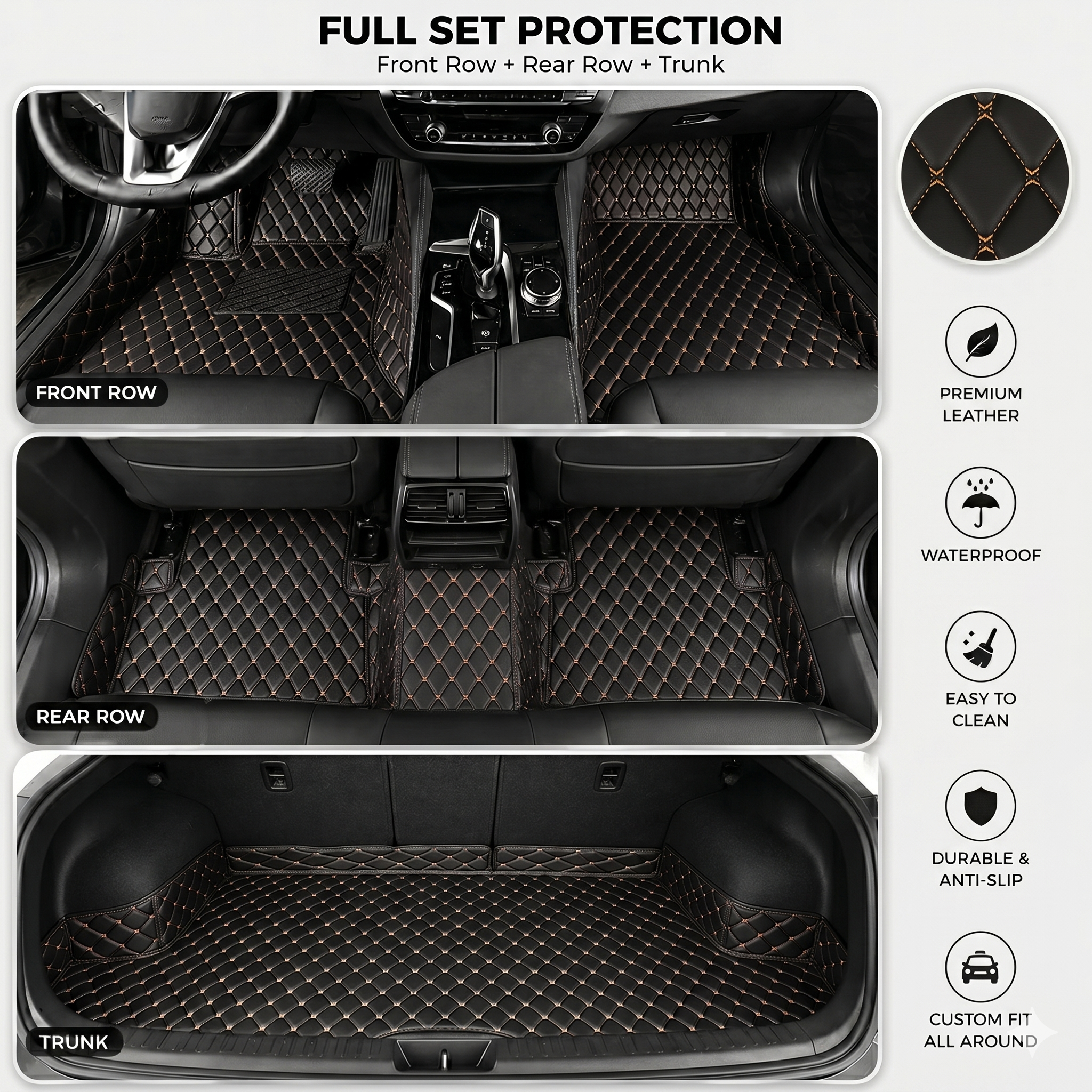 Heavy Duty Universal Fit Car Mats, SUVs, and Trucks