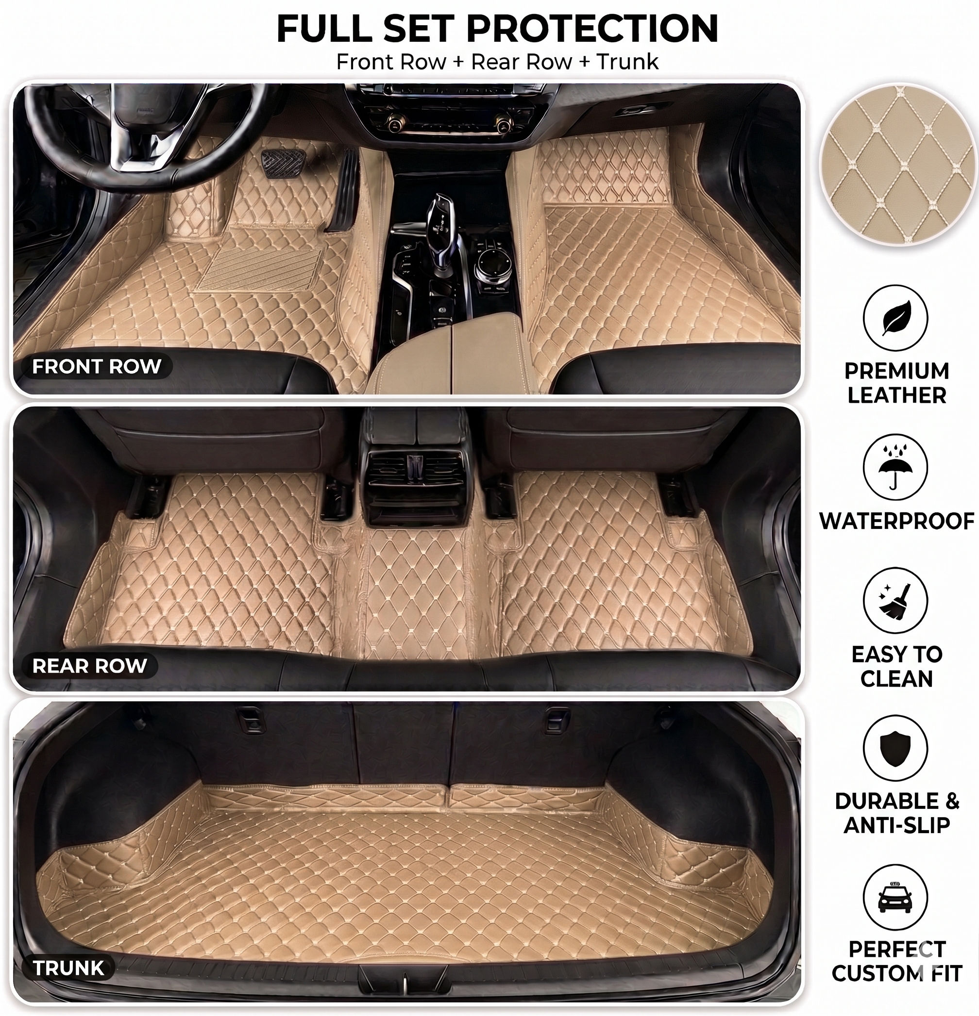 Heavy Duty Universal Fit Car Mats, SUVs, and Trucks