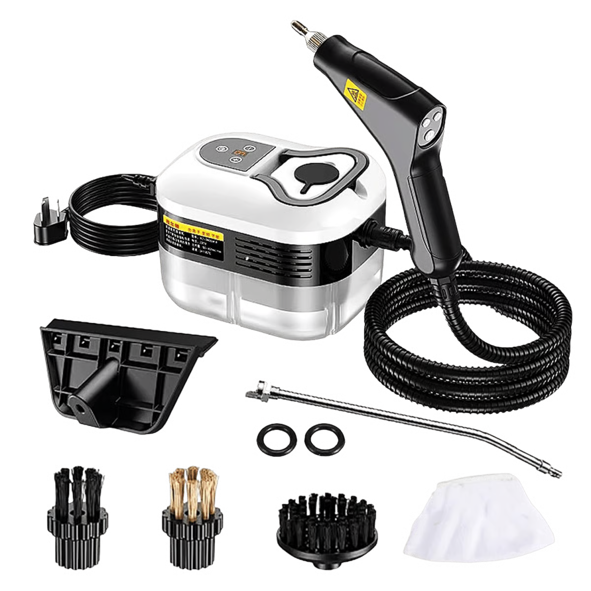 Dual-control red steam cleaning machine, for rapid and thorough cleaning of mechanical tools and vehicles