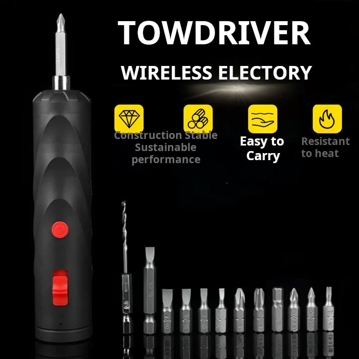 3.6V Mini Cordless Electric Screwdriver Rechargeable with LED Light and Magnetic Bits for Home DIY and Repairs Tools