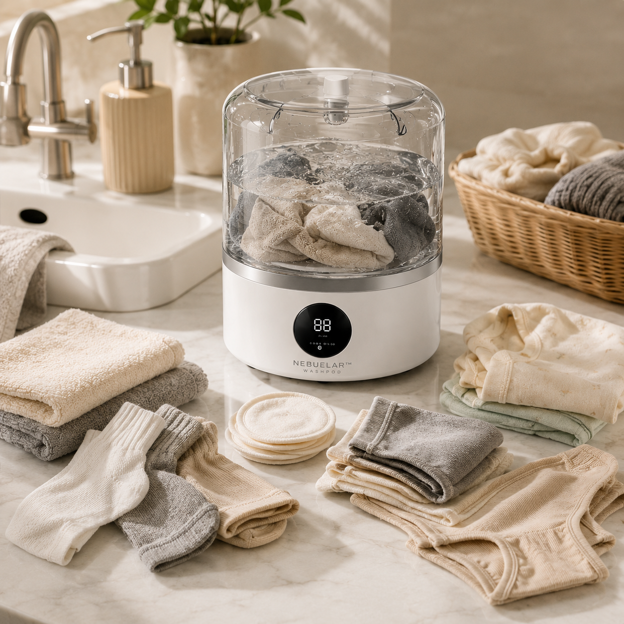 Mini WashPod – Fast, Compact & Portable Laundry for Everyday Essentials
