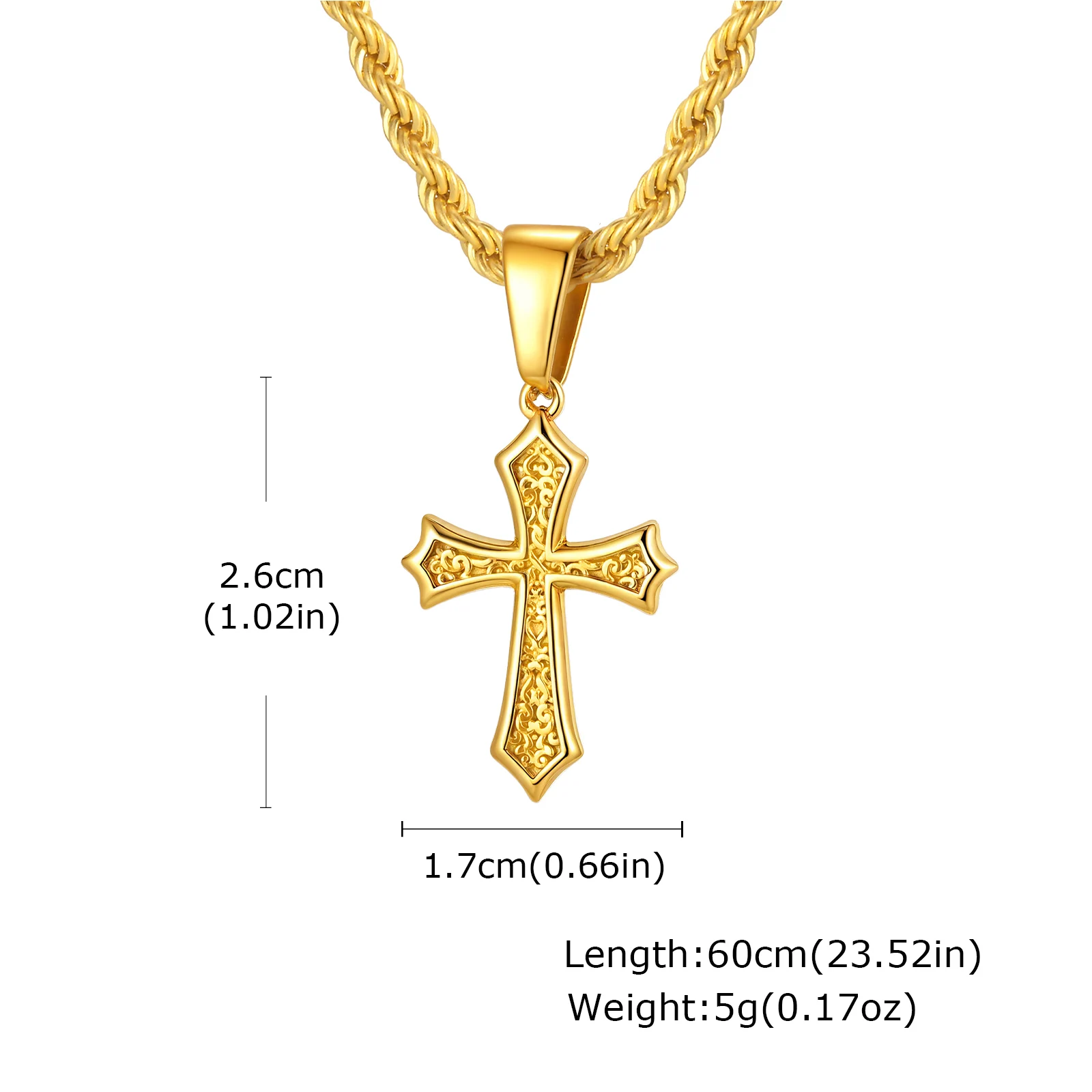 Father's Day Gift: Stainless Steel Cross Necklace — Stylish Cross Pendant