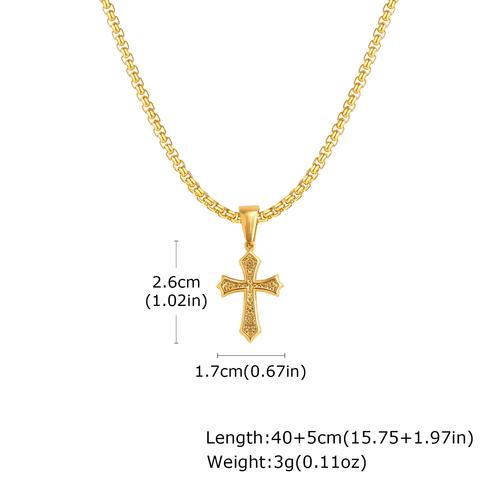 Father's Day Gift: Stainless Steel Cross Necklace — Stylish Cross Pendant
