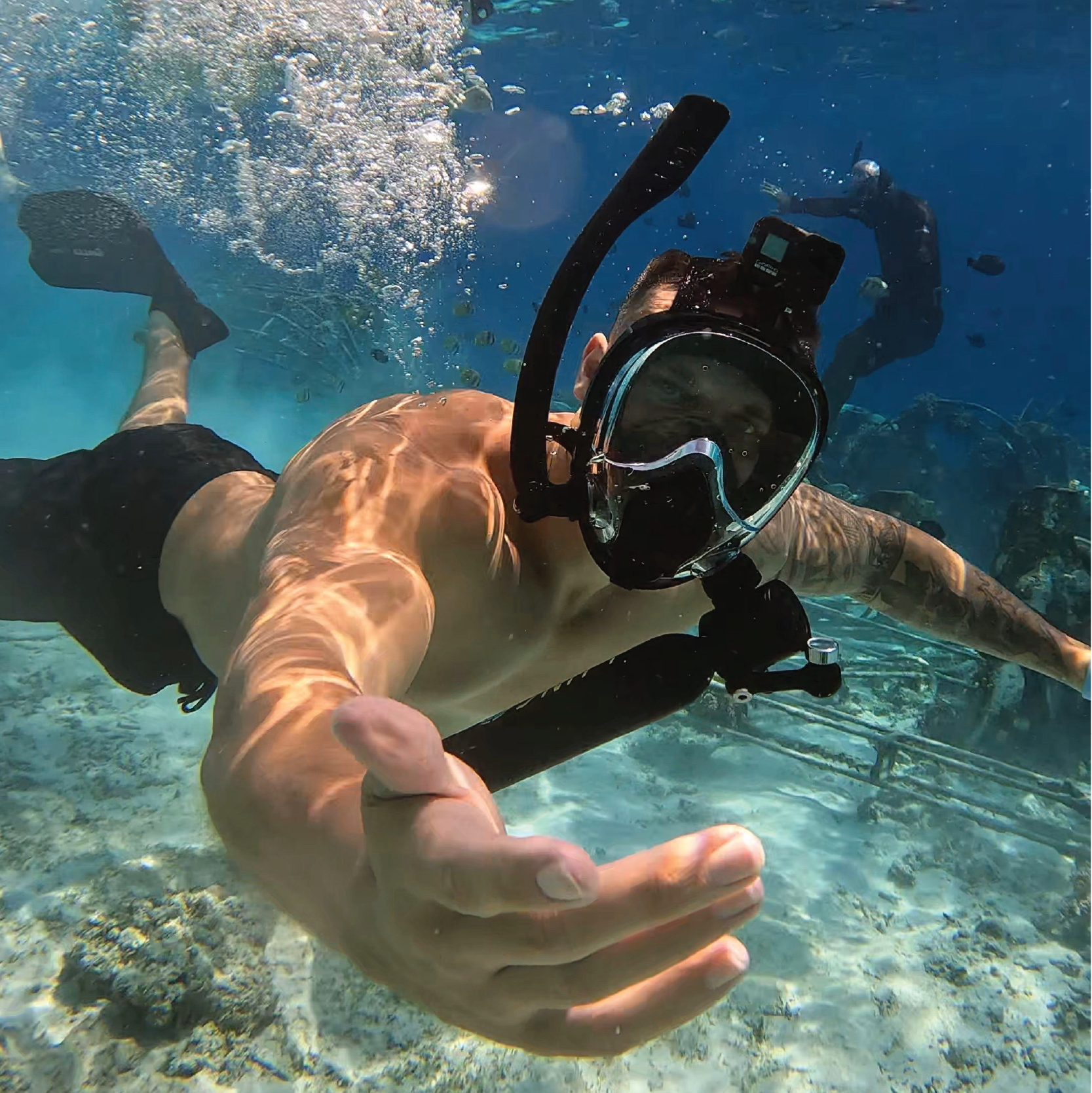 Mini Scuba Tank (No Inflatable Device) with Snorkel Mask 0.5L Portable Small Diving Tank with Full Face Diving Mask Reusable DOT Certified Pony Bottle Diving Cylinder Kit