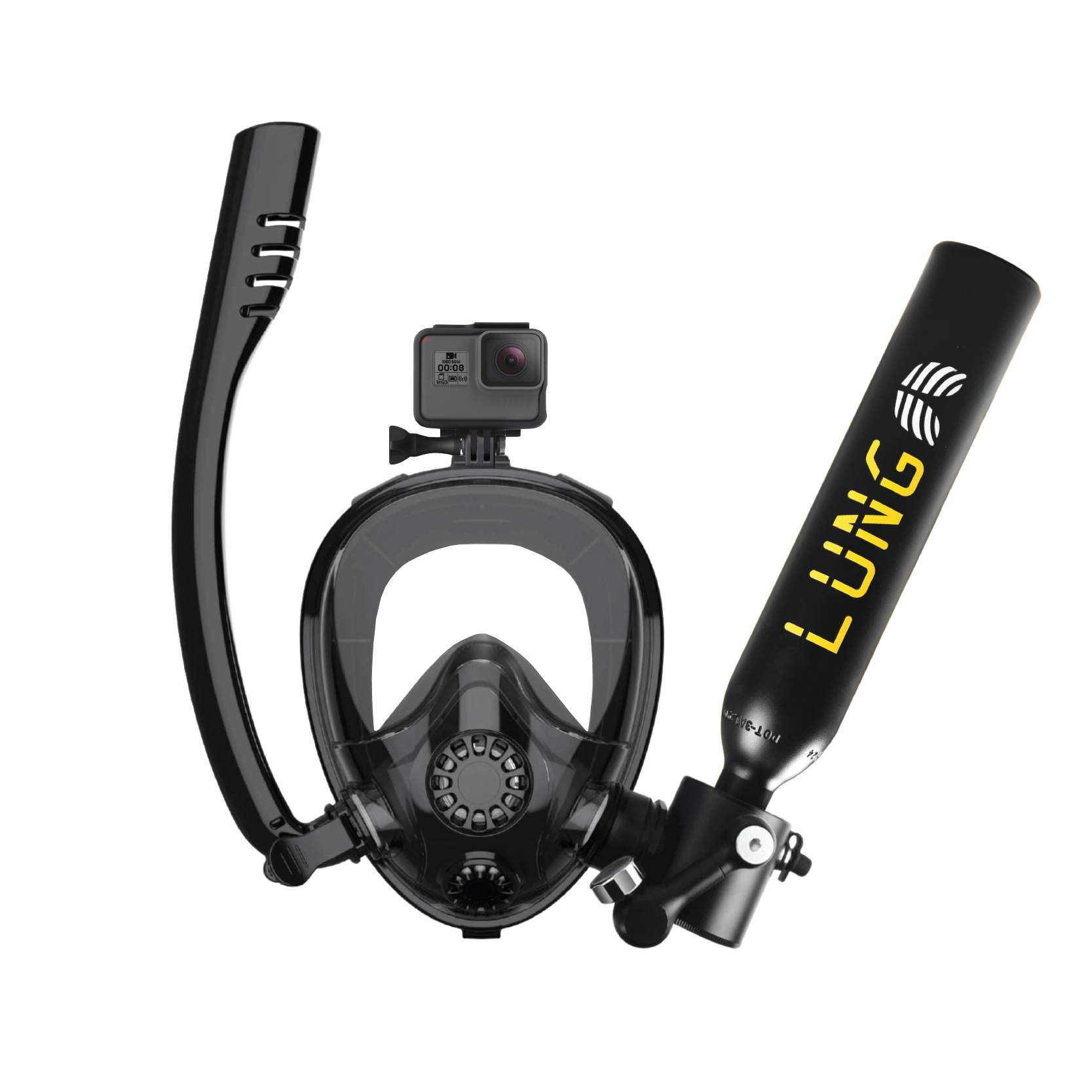 Mini Scuba Tank (No Inflatable Device) with Snorkel Mask 0.5L Portable Small Diving Tank with Full Face Diving Mask Reusable DOT Certified Pony Bottle Diving Cylinder Kit