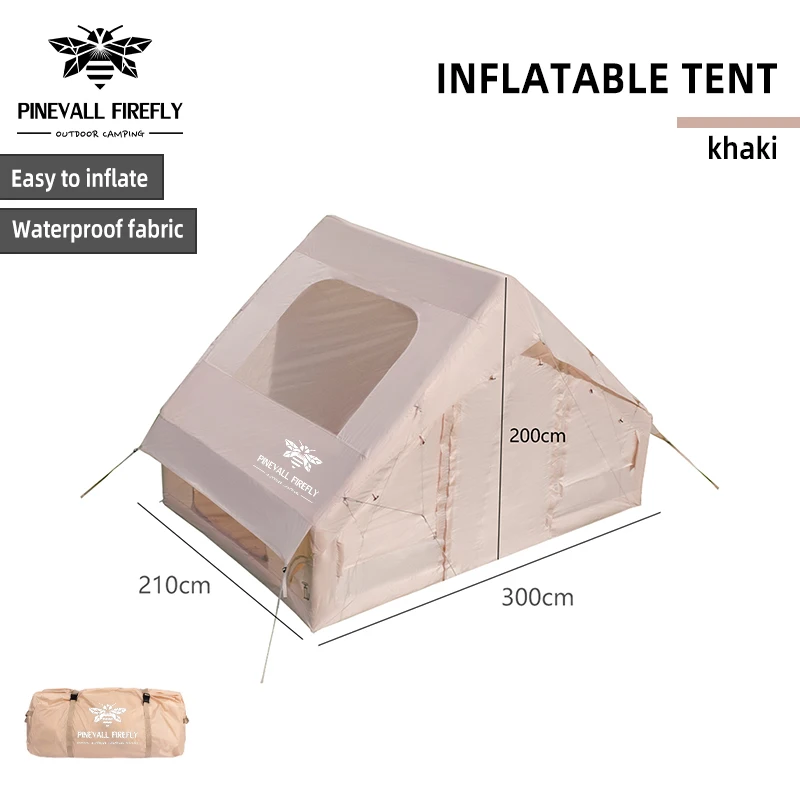 An outdoor inflatable camping tent with a panoramic window, suitable for activities such as camping, hiking and fishing.