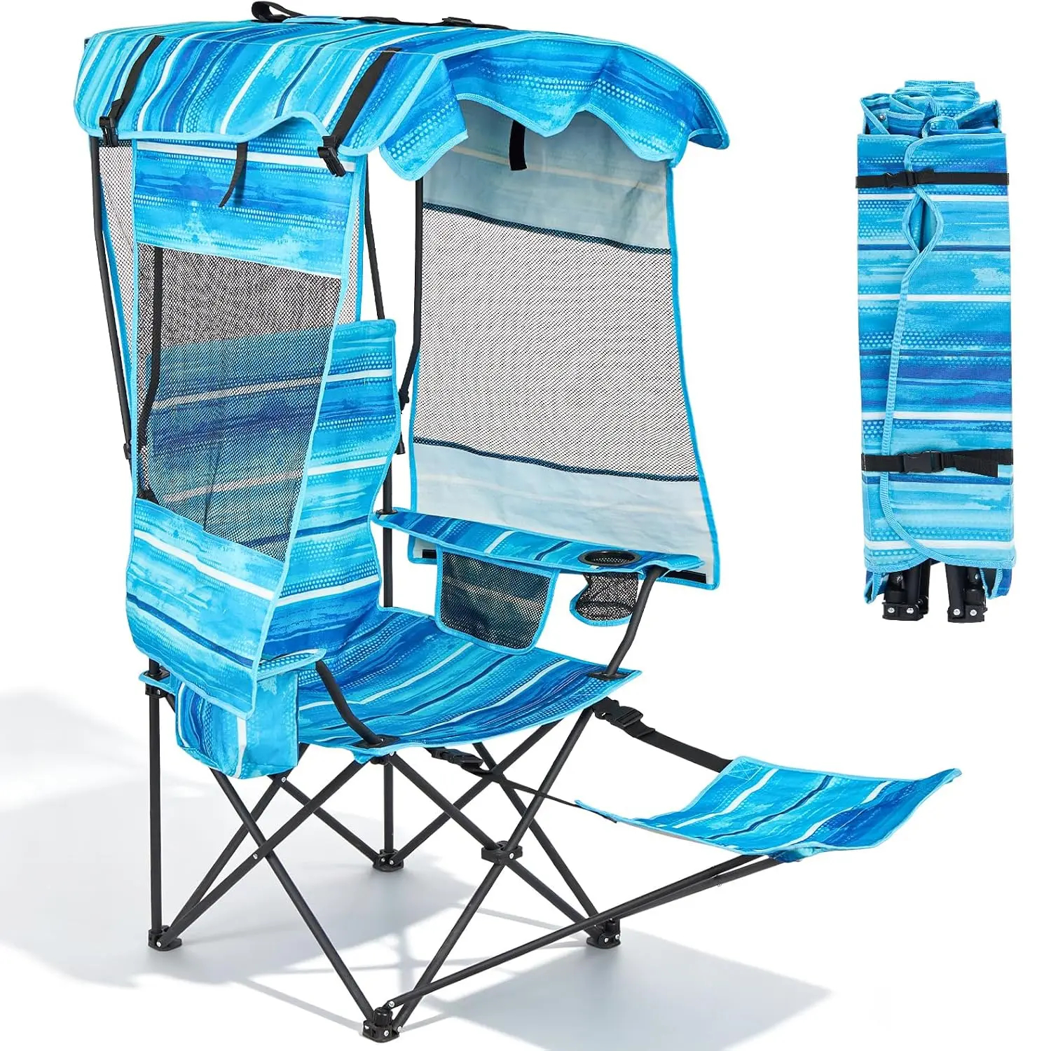 MOPHOTO XXL Double Camping Chair with Canopy - Padded Comfort